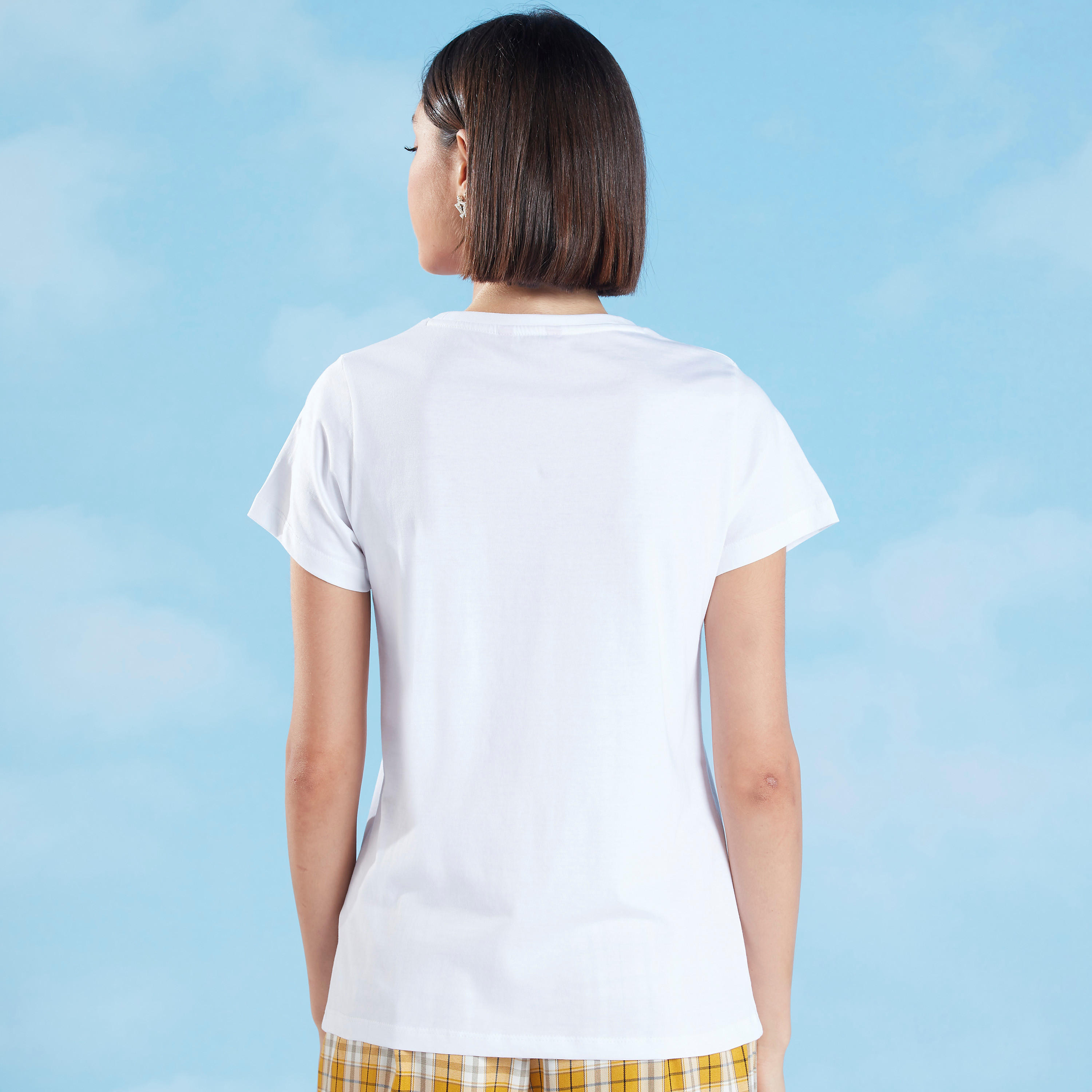 2Xtremz Printed and Embellished Crew Neck T-shirt with Short Sleeves-women-clothing-tshirts-image-4