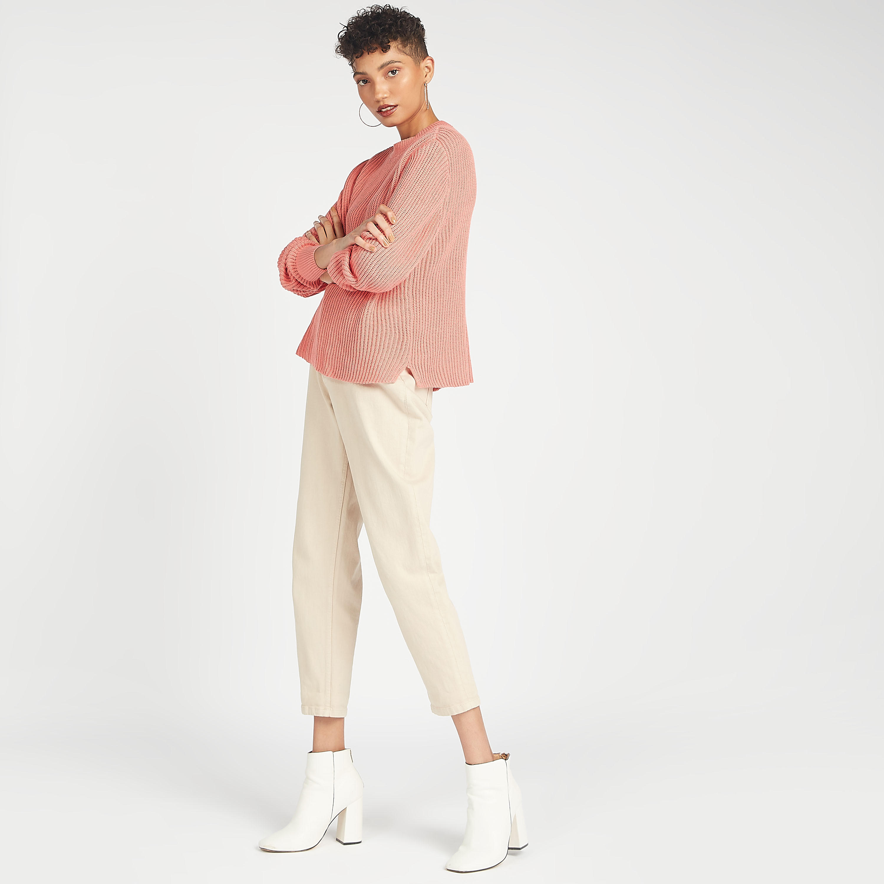 كنزة بارزة الملمس بأكمام طويلة وياقة ضيّقة تو إكستريمز-women-clothing-cardigansandjumpers-jumpers-image-2