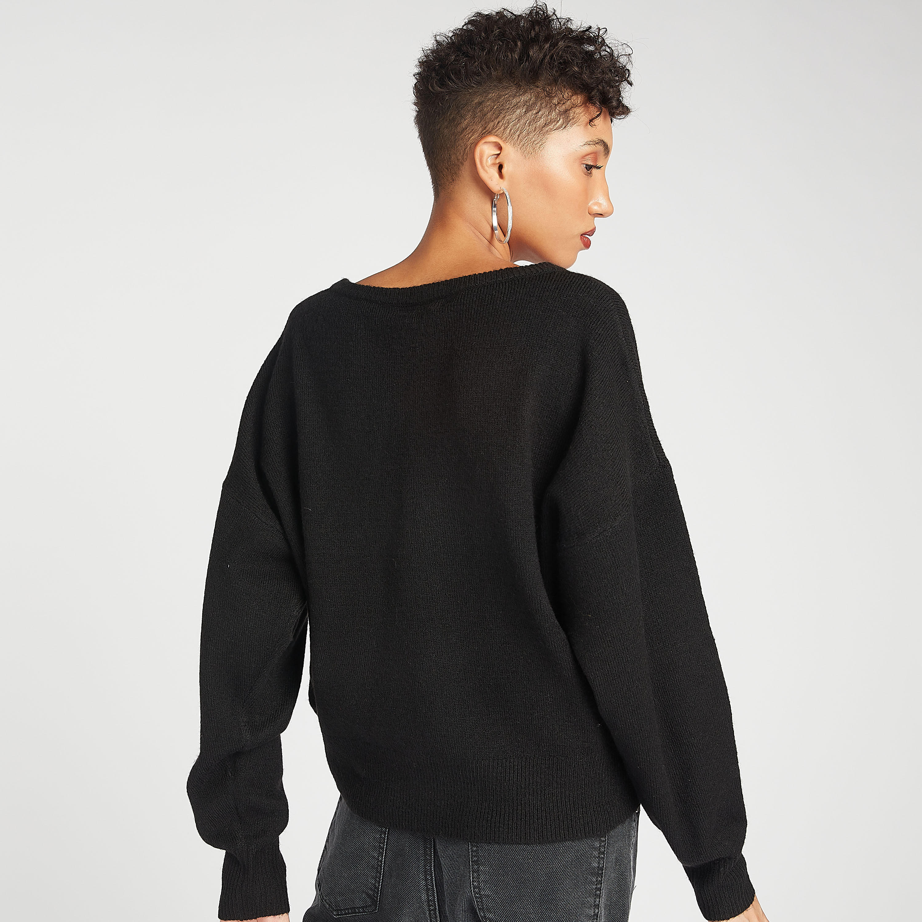 2Xtremz Textured V-neck Sweater with Long Sleeves-women-clothing-cardigansandjumpers-jumpers-image-4