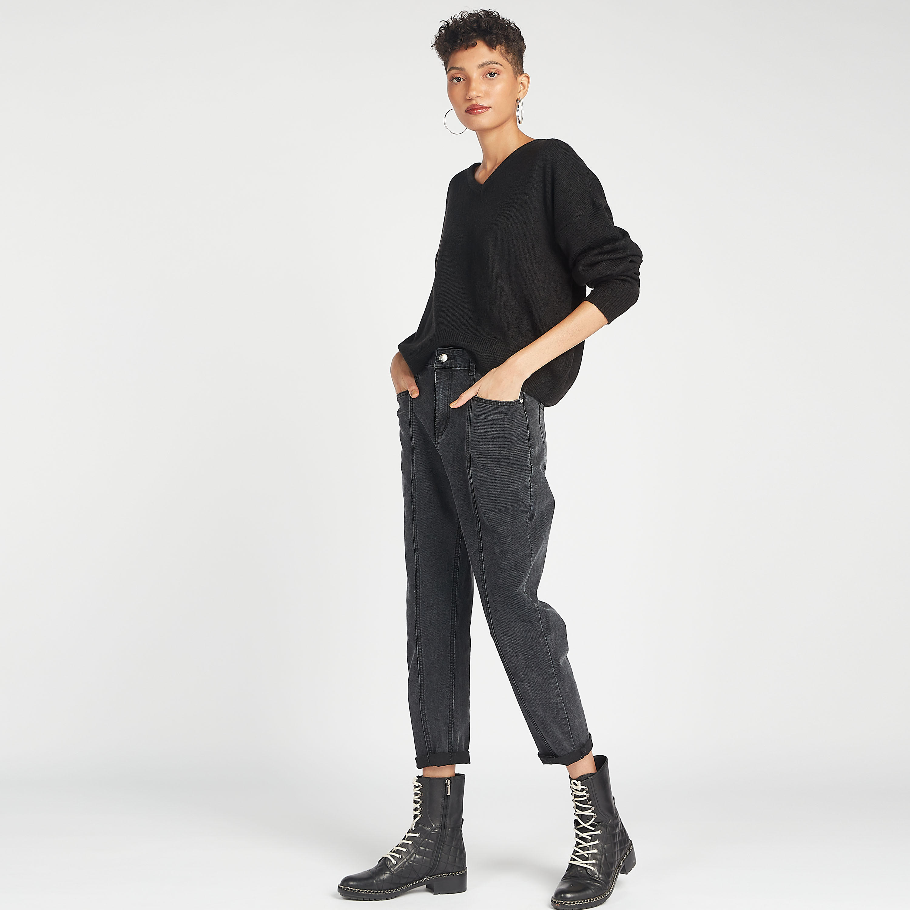 2Xtremz Textured V-neck Sweater with Long Sleeves-women-clothing-cardigansandjumpers-jumpers-image-7