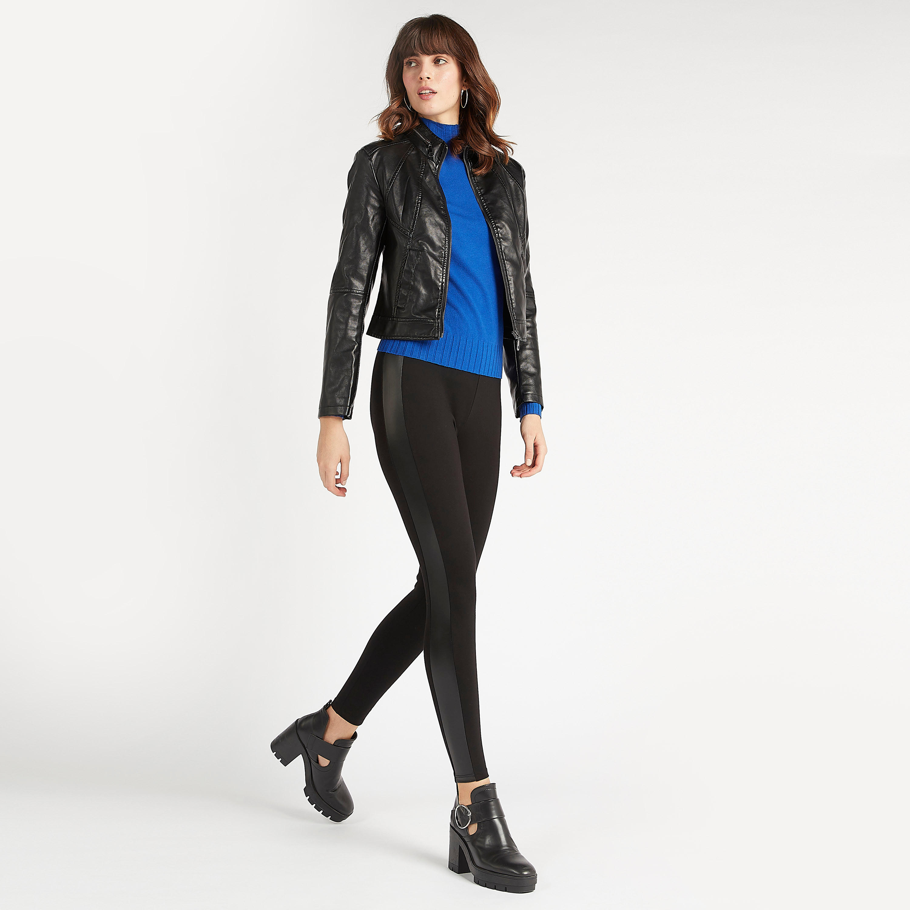 2Xtremz Zip Through Biker Jacket with Long Sleeves-women-winterwear-coatsandjackets-jackets-image-2