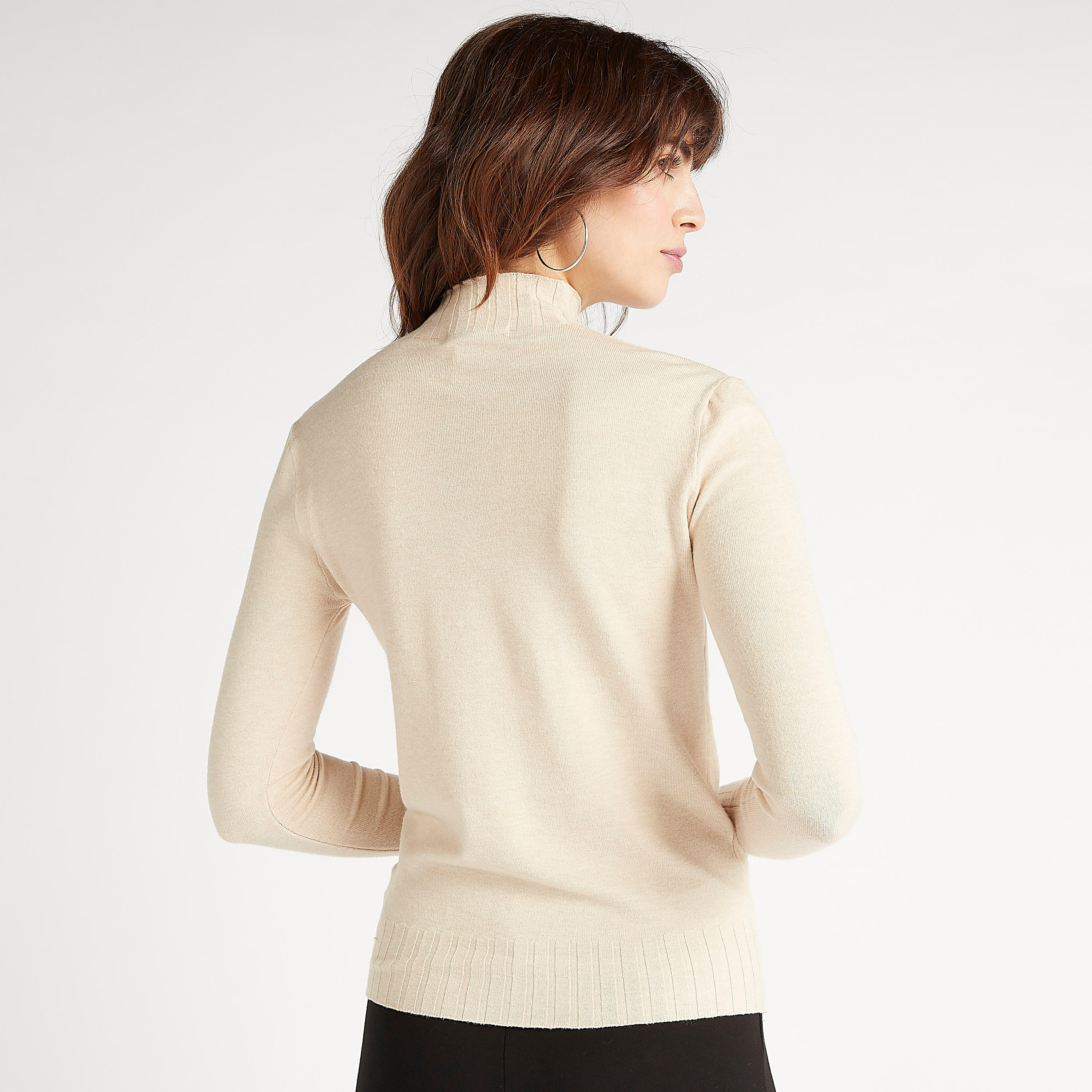 Textured Sweater with Funnel Neck and Long Sleeves-women-clothing-cardigansandjumpers-jumpers-image-4