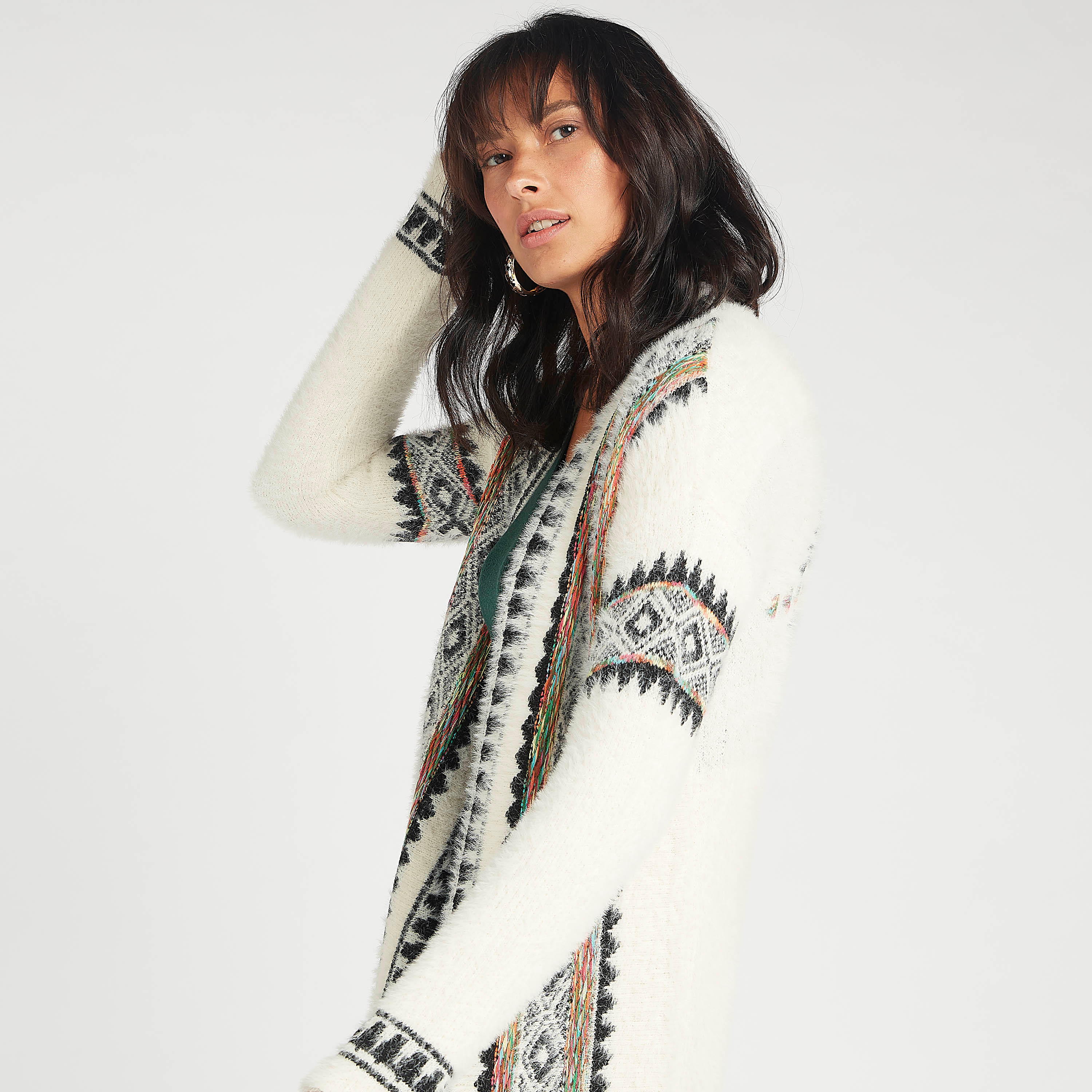 كارديجان طويل بارز الملمس بأكمام طويلة و ياقة منسدلة-women-winterwear-cardigansandjumpers-cardigans-image-6