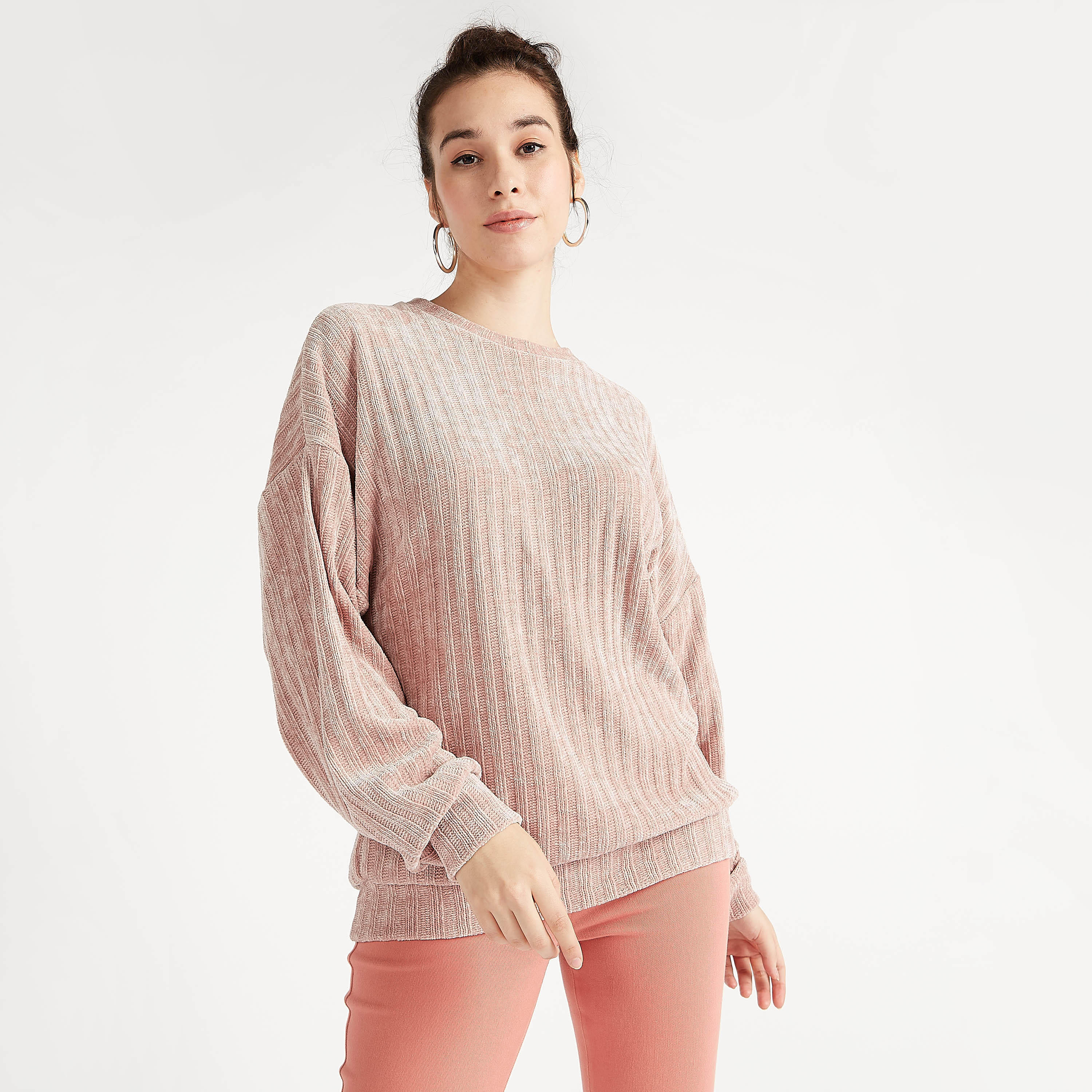 كنزة بارزة الملمس بياقة ضيّقة وأكمام طويلة من تو إكستريمز-women-clothing-cardigansandjumpers-jumpers-image-1