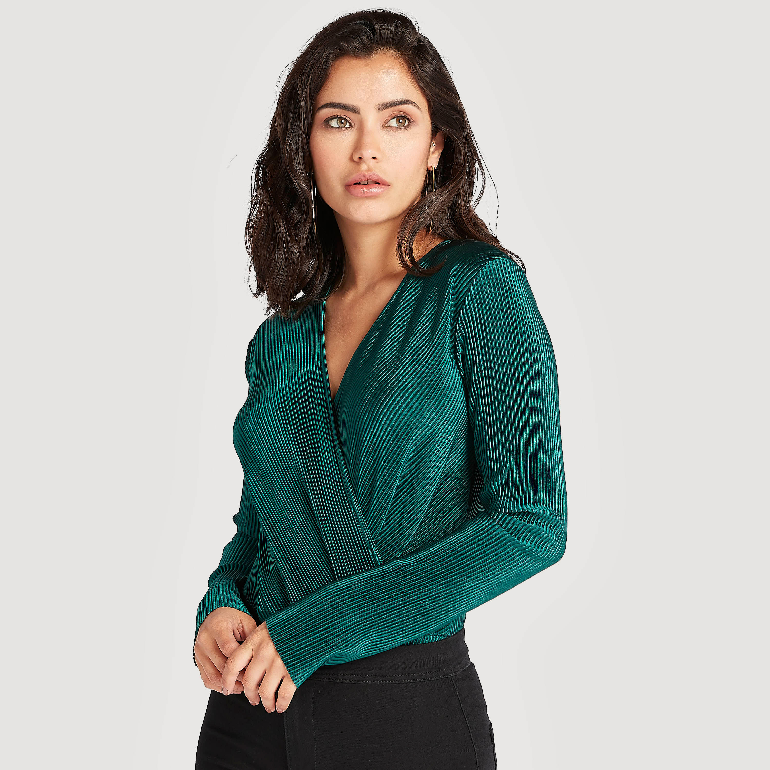 2Xtremz Textured Bodysuit with Long Sleeves-women-clothing-tshirts-image-1
