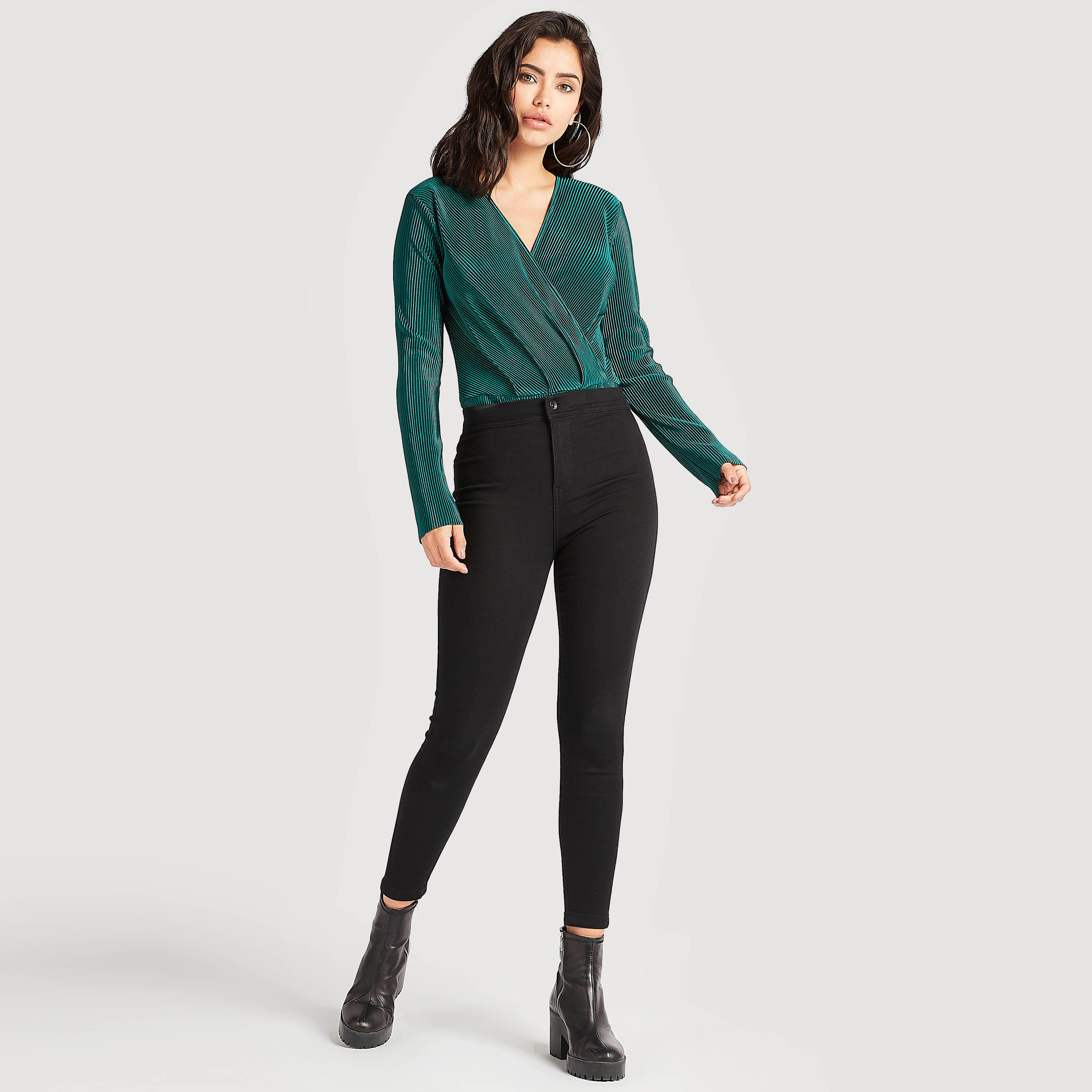 2Xtremz Textured Bodysuit with Long Sleeves-women-clothing-tshirts-image-2