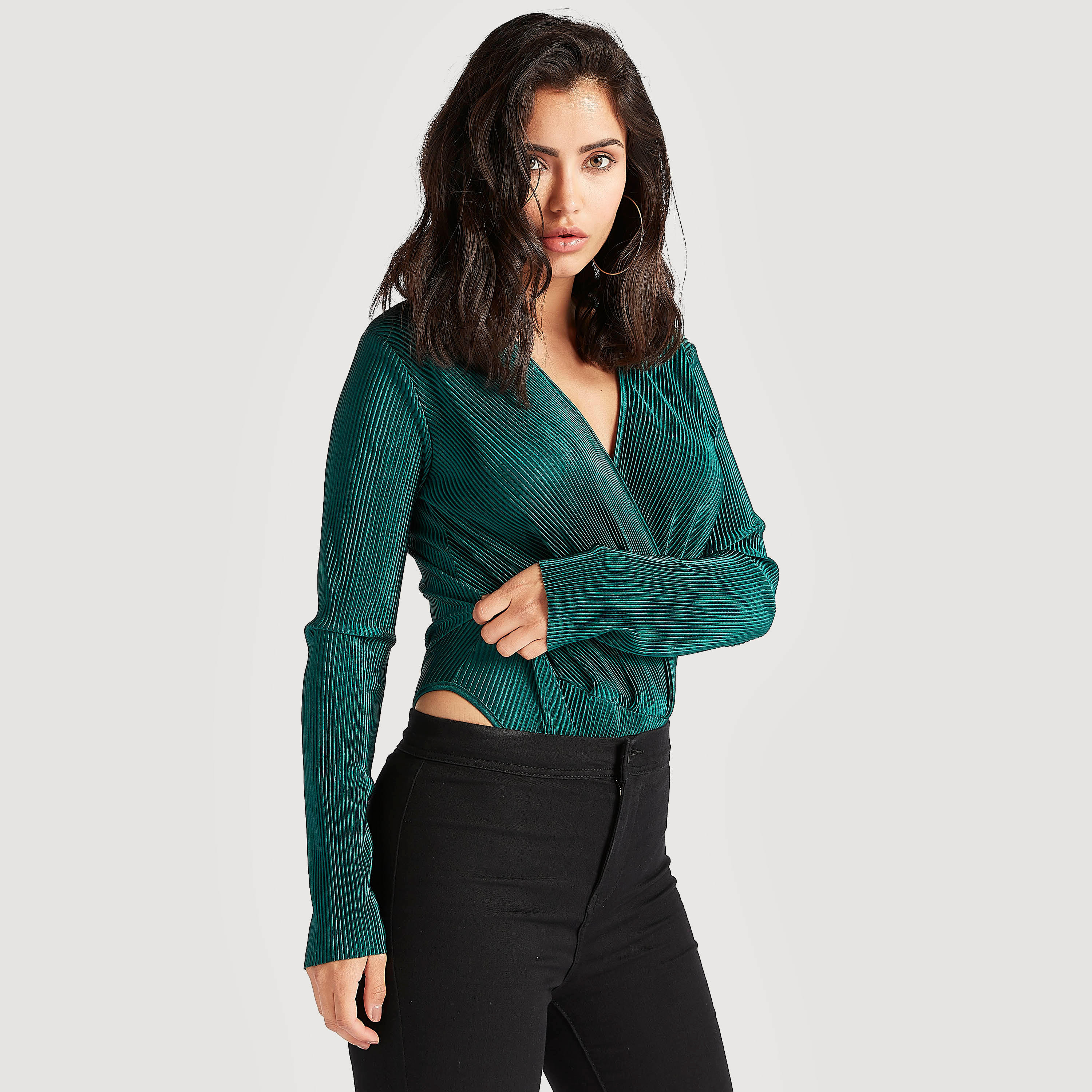 2Xtremz Textured Bodysuit with Long Sleeves-women-clothing-tshirts-image-5