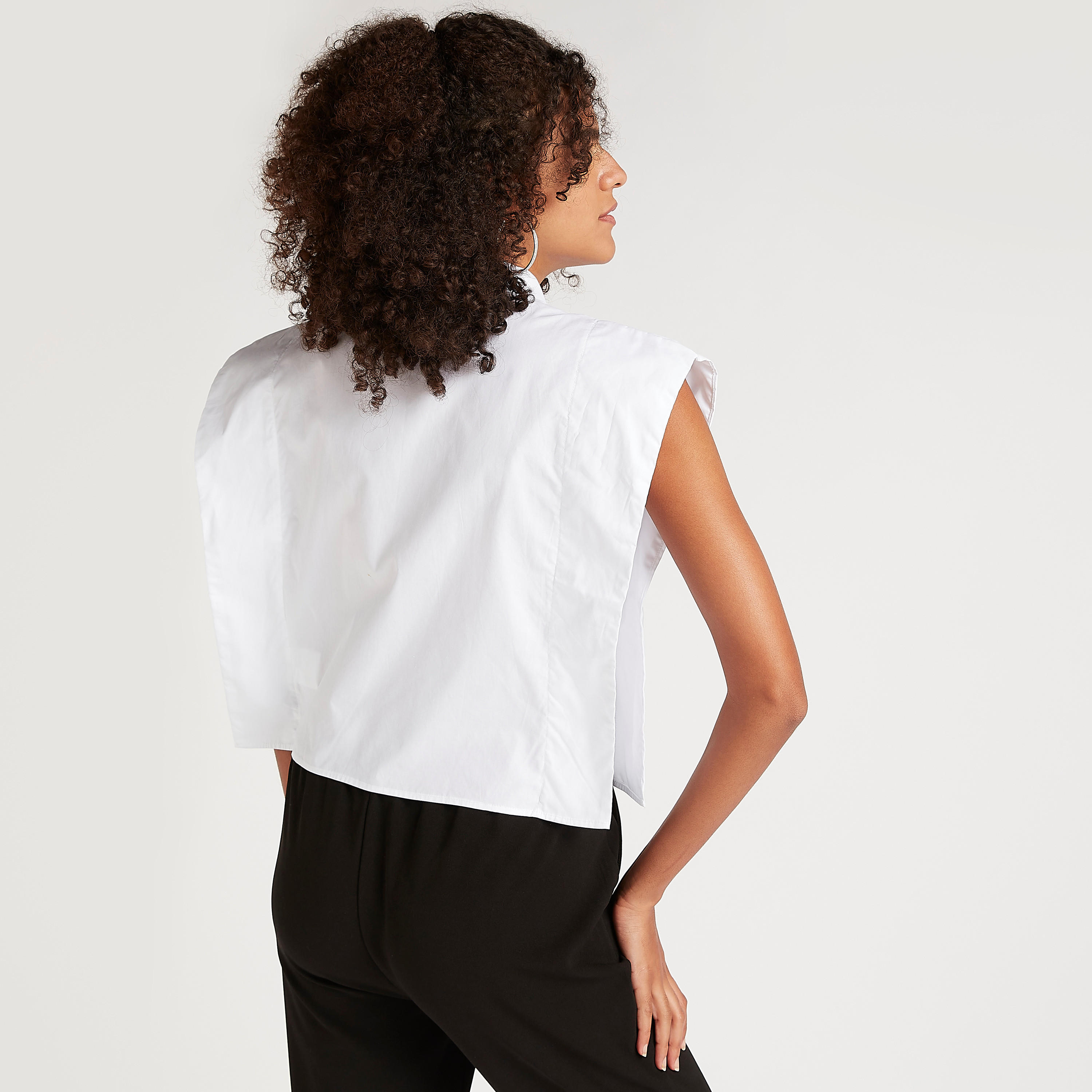 2Xtremz Solid Button-Up Top with Collar and Cap Sleeves-women-clothing-shirtsandblouses-blouses-image-4