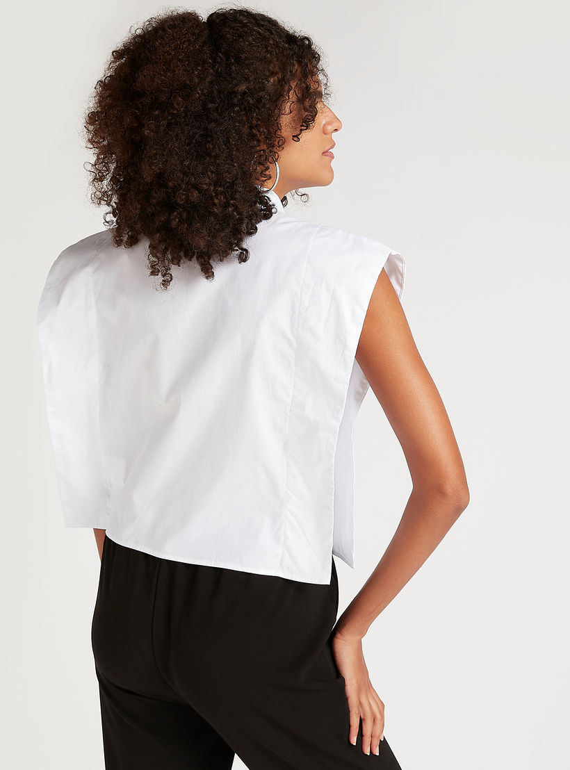 2Xtremz Solid Button-Up Top with Collar and Cap Sleeves-women-clothing-shirtsandblouses-blouses-image-4