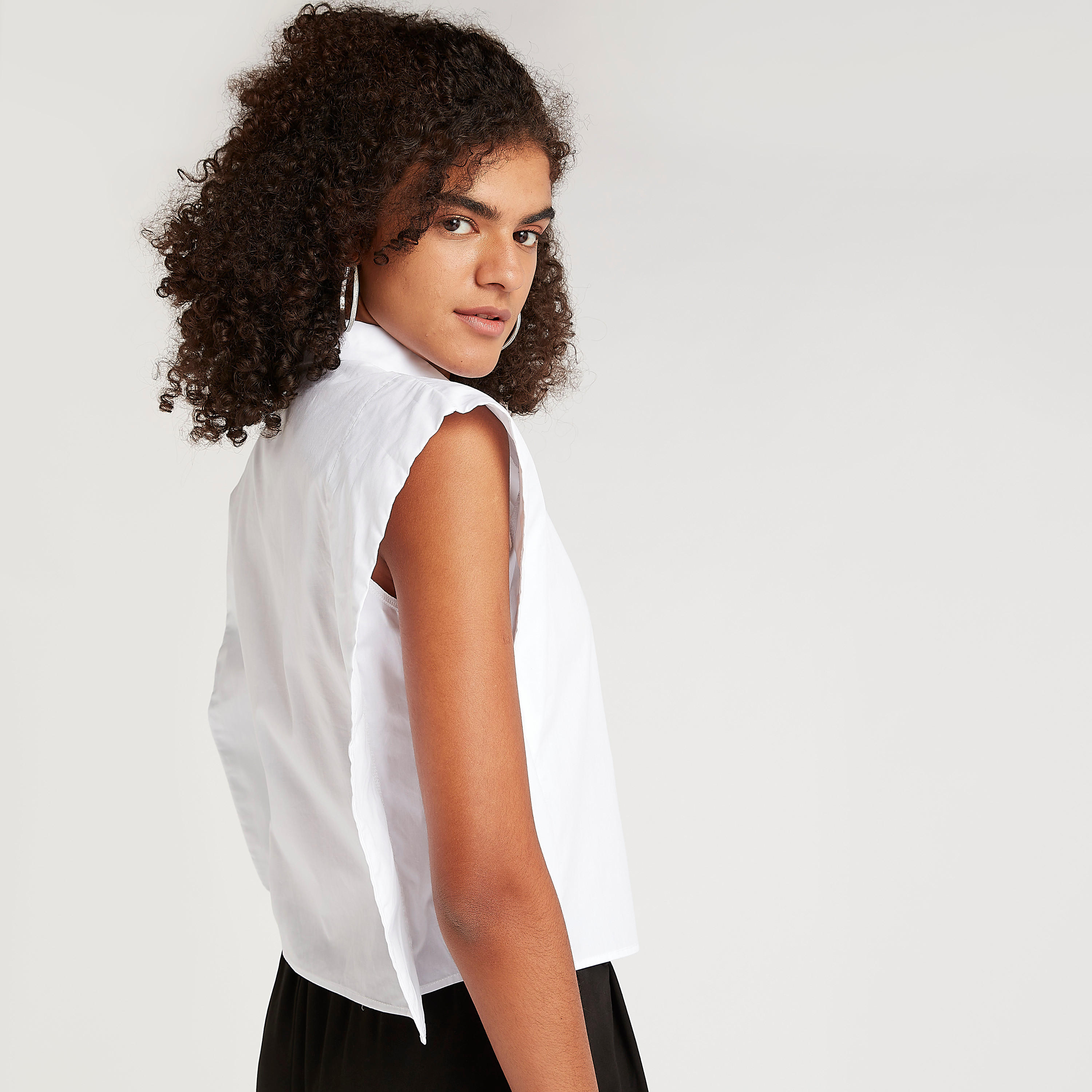 2Xtremz Solid Button-Up Top with Collar and Cap Sleeves-women-clothing-shirtsandblouses-blouses-image-8