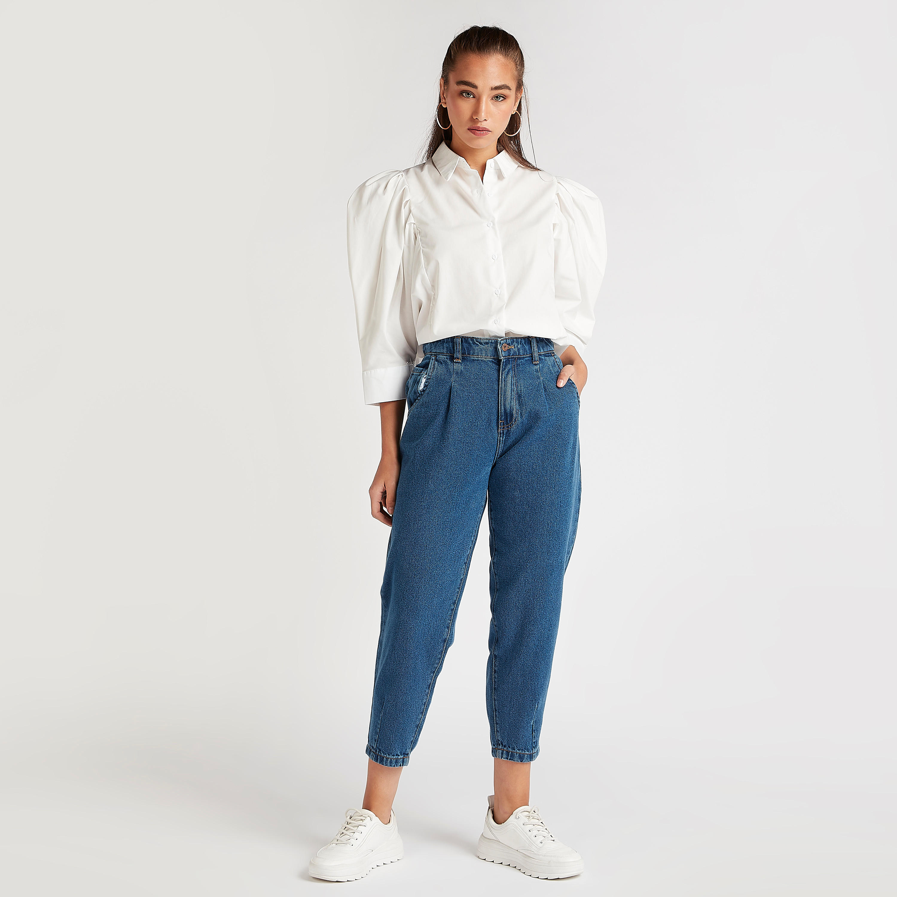 قميص سادة بأكمام منفوخة من تو إكستريمز-women-clothing-shirtsandblouses-shirts-image-5