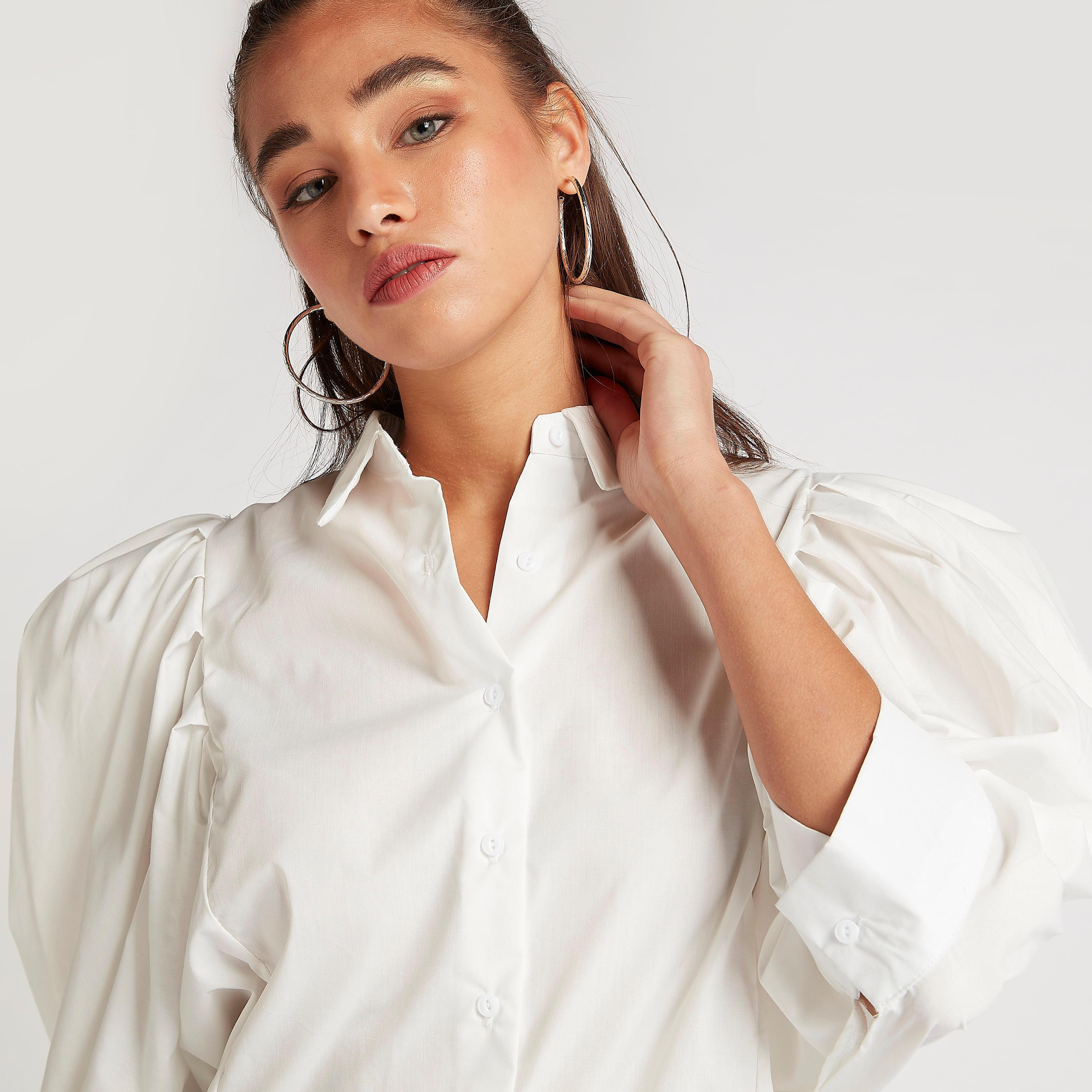 قميص سادة بأكمام منفوخة من تو إكستريمز-women-clothing-shirtsandblouses-shirts-image-4