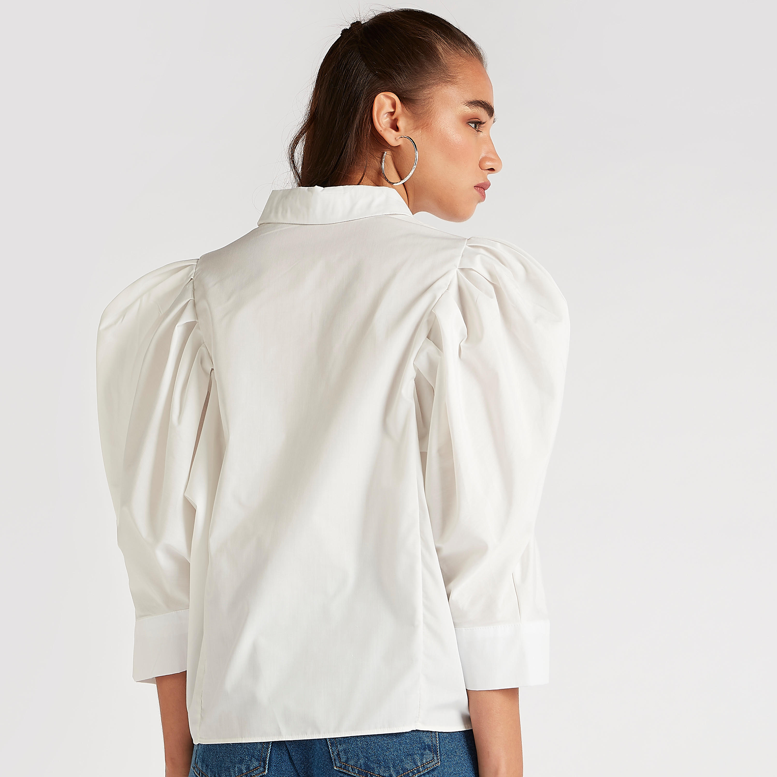 قميص سادة بأكمام منفوخة من تو إكستريمز-women-clothing-shirtsandblouses-shirts-image-3