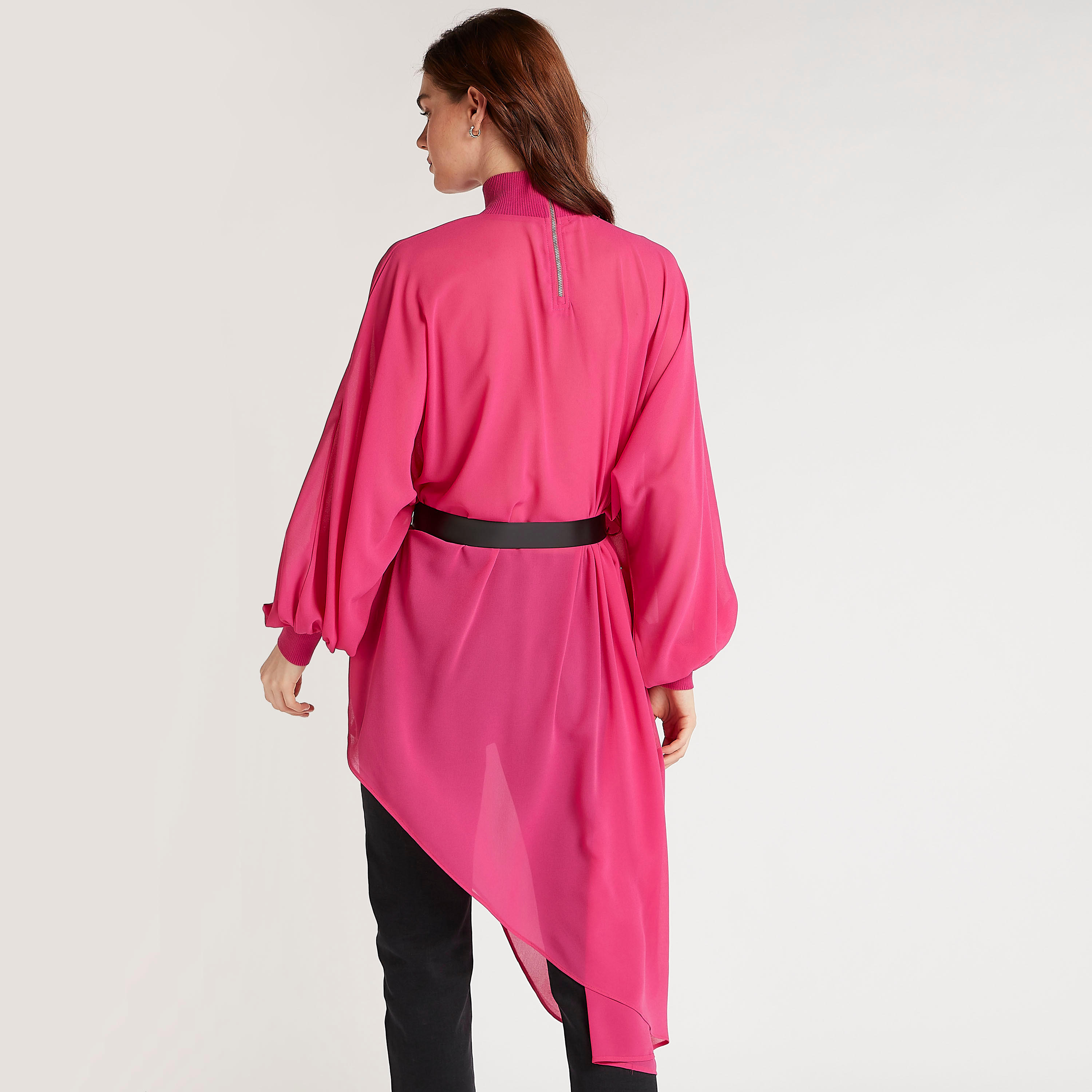 تونيك بياقة عالية وأكمام طويلة وأطراف غير مستوية من تو إكستريمز-women-clothing-shirtsandblouses-blouses-image-4