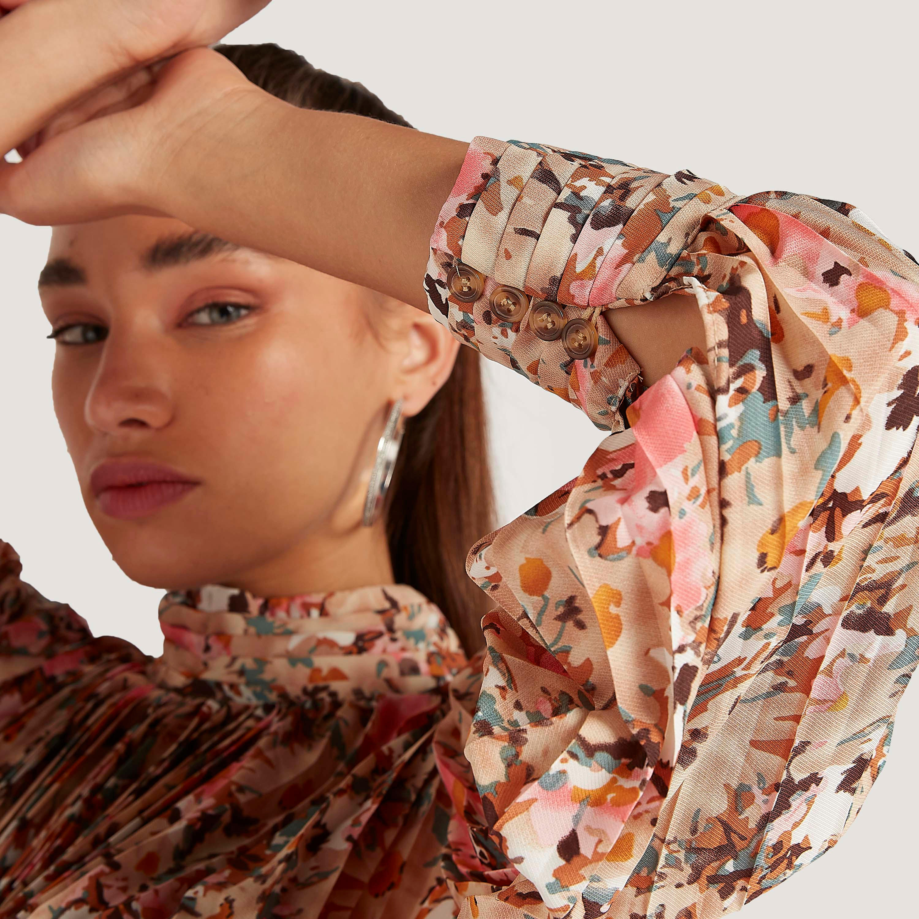 فستان طويل إيه لاين بطبعات أزهار وكشكشة وحزام رباط من تو إكستريمز-women-clothing-dresses-image-7