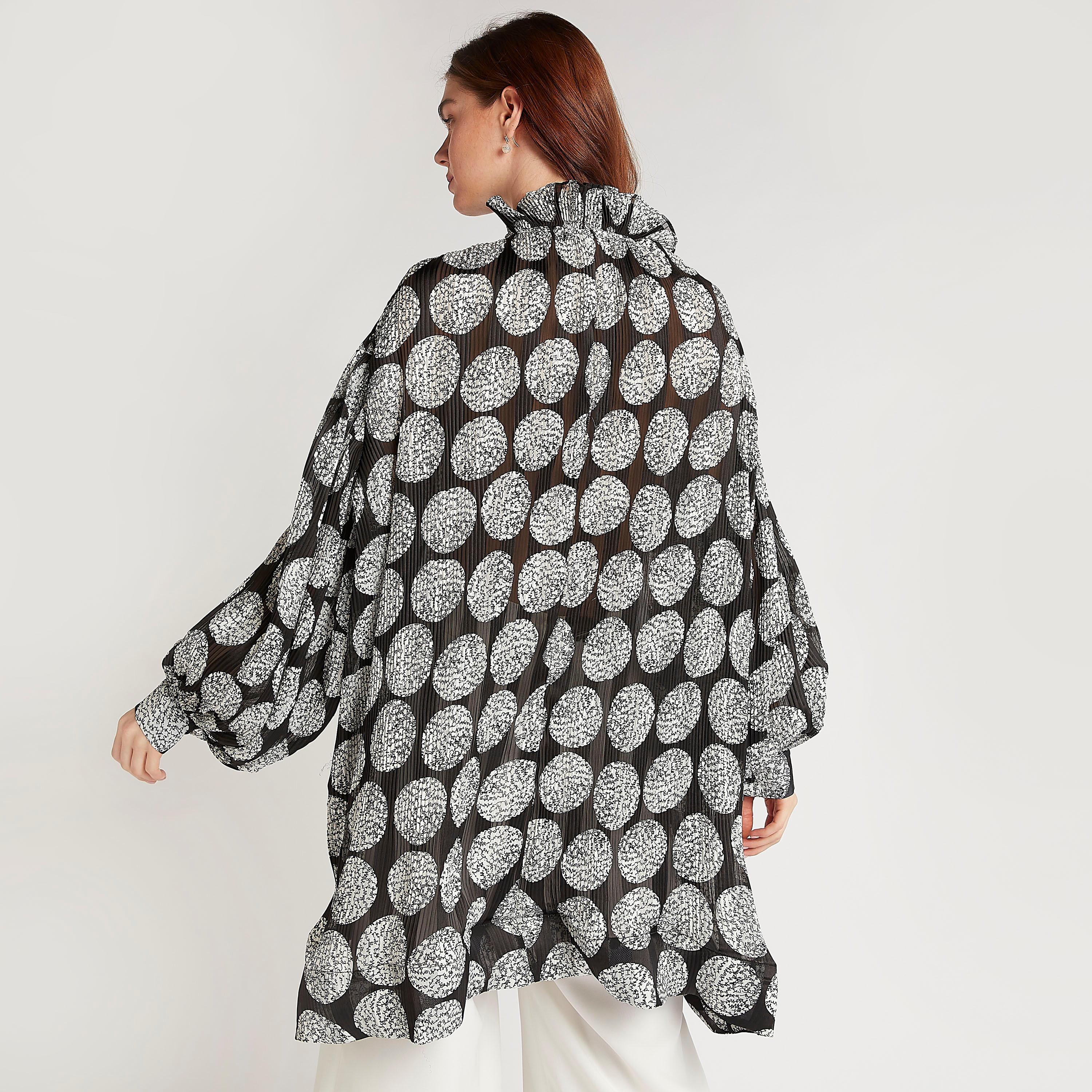 بلوزة تونيك  بطبعات وربطة عنق وأكمام طويلة من تو إكستريمز-women-clothing-dresses-image-4
