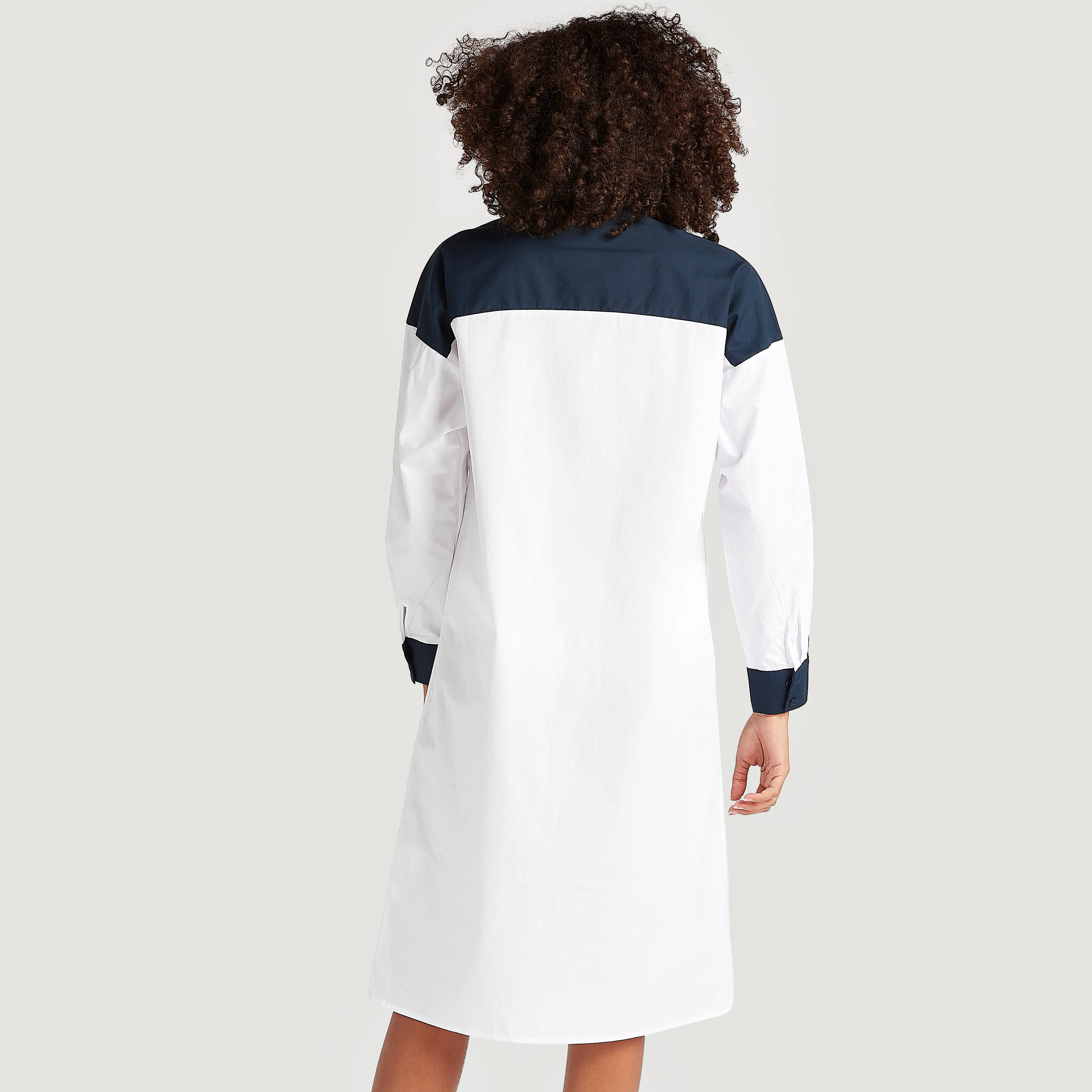 فستان قميص ميدي سادة بأكمام طويلة وجيوب بسحّاب من توإكستريمز-women-clothing-dresses-image-4
