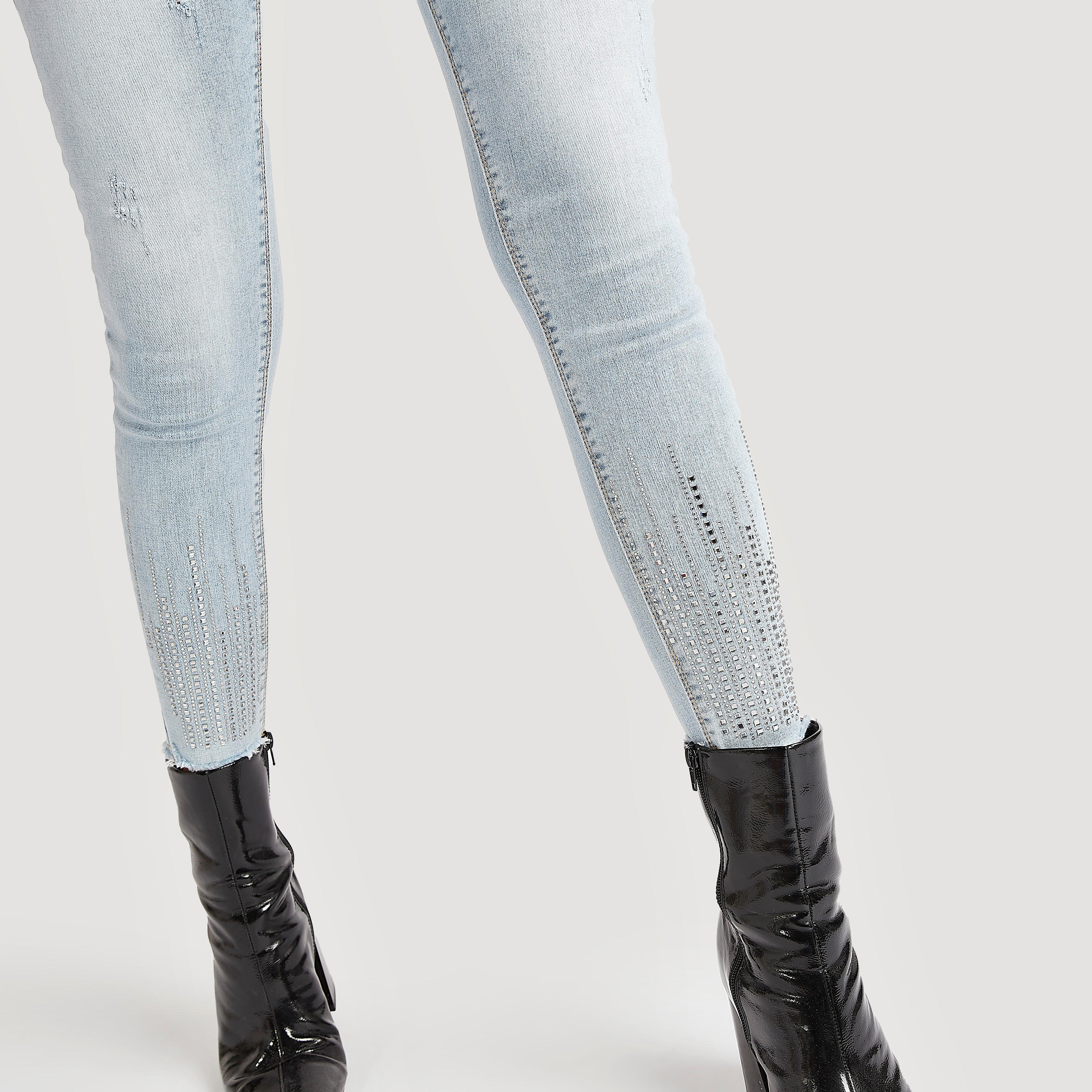 2Xtremz Embellished Slim Fit High-Rise Jeans with Button Closure-women-clothing-bottoms-jeans-image-5