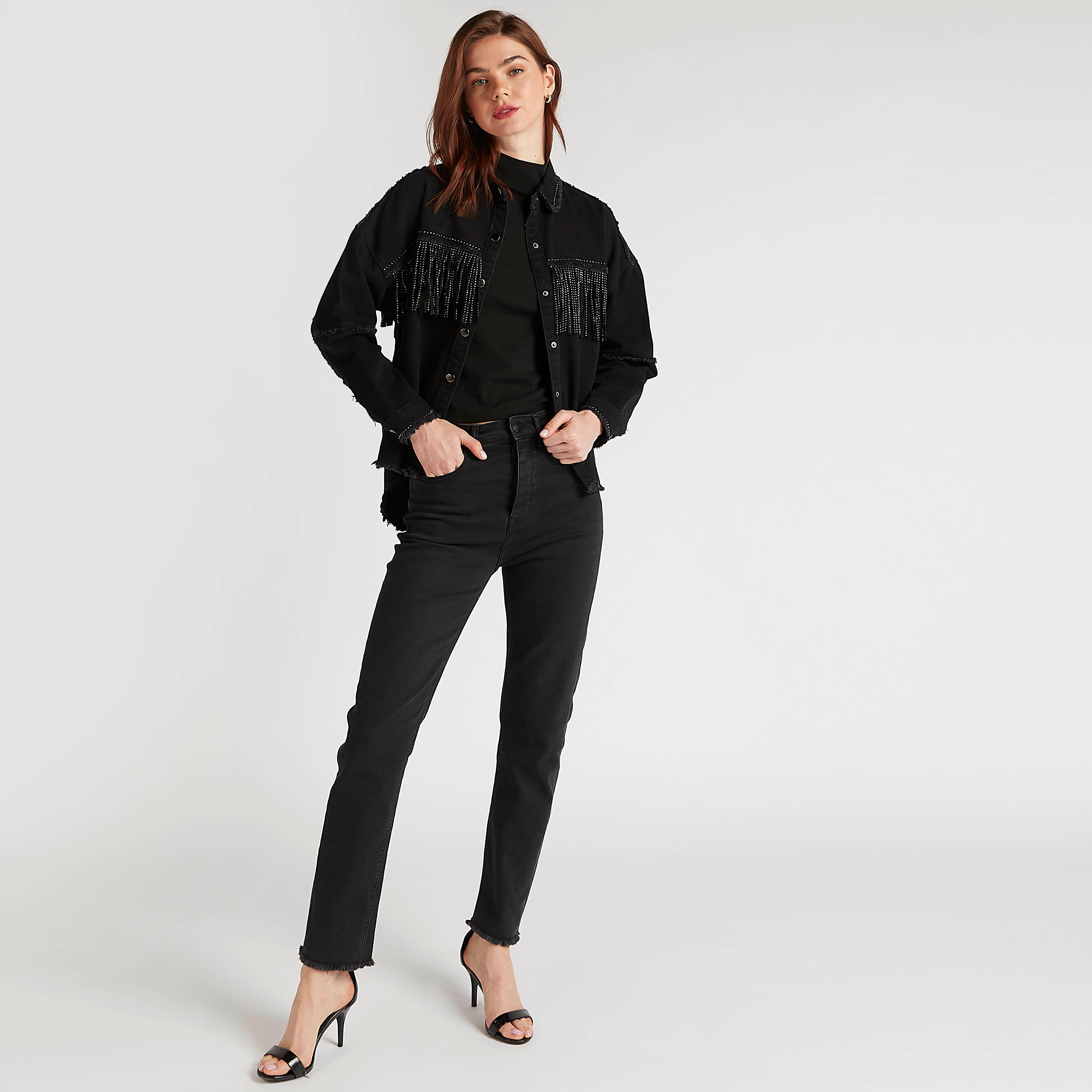 2Xtremz Embellished Denim Jacket with Fringes-women-winterwear-coatsandjackets-jackets-image-2