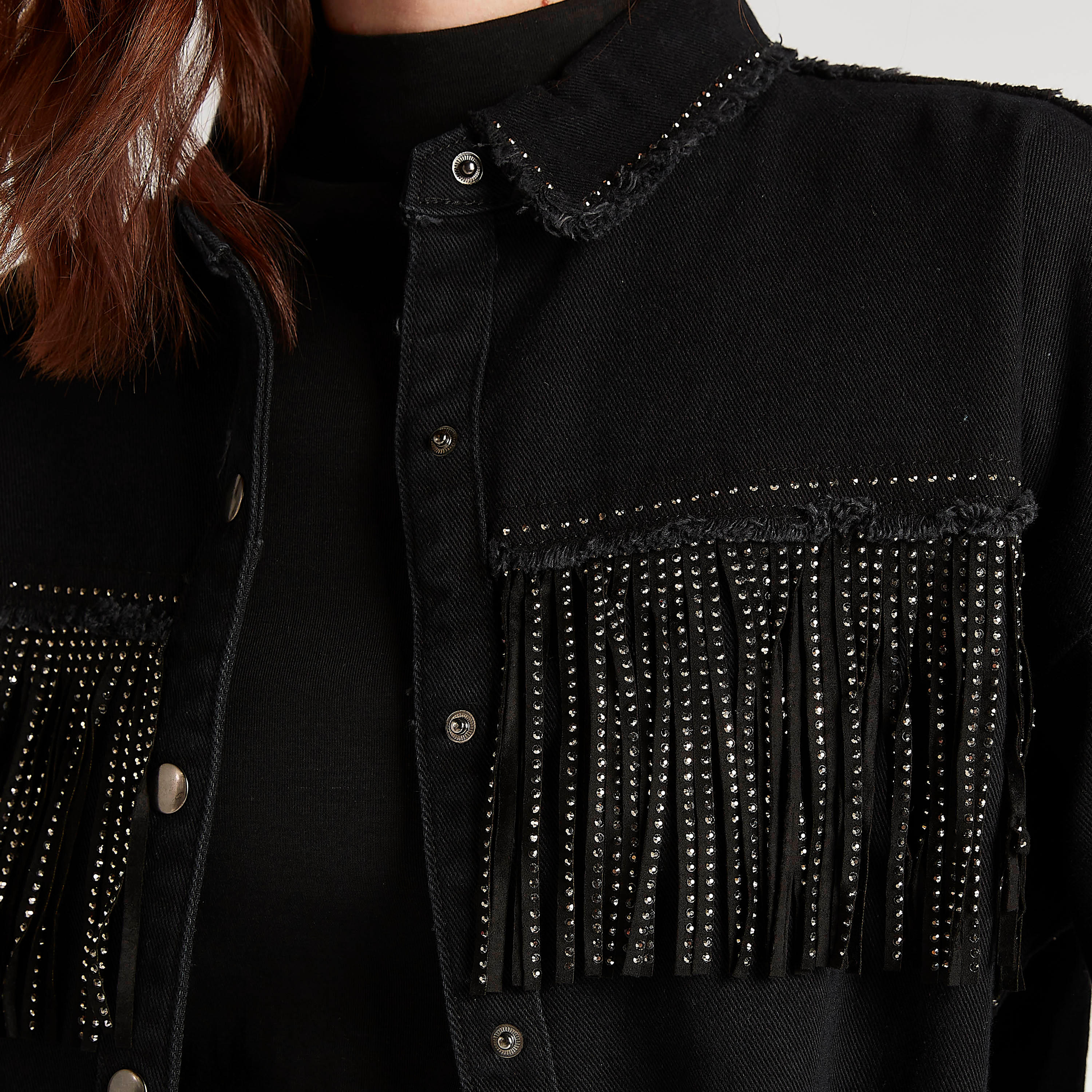 2Xtremz Embellished Denim Jacket with Fringes-women-winterwear-coatsandjackets-jackets-image-3