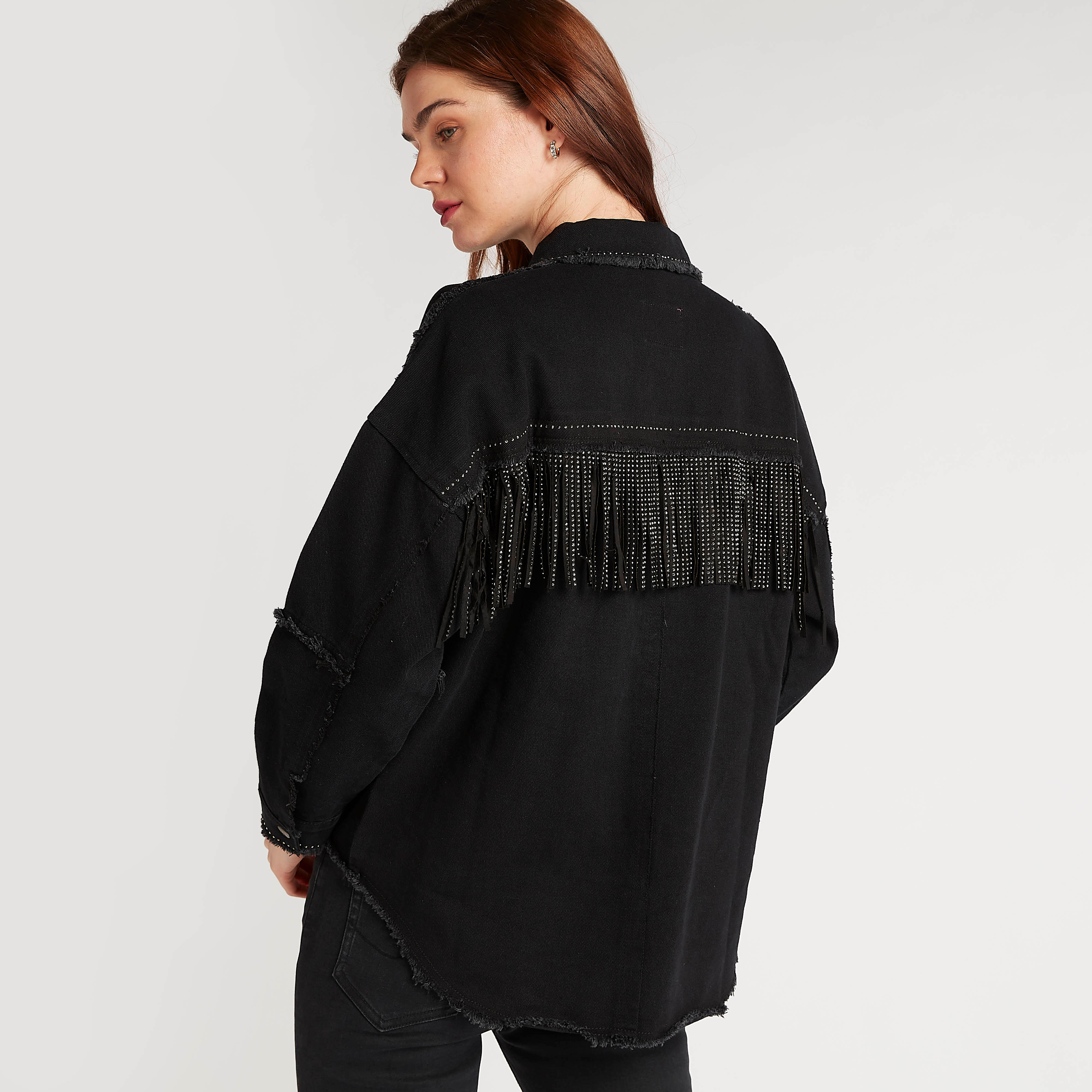 2Xtremz Embellished Denim Jacket with Fringes-women-winterwear-coatsandjackets-jackets-image-4