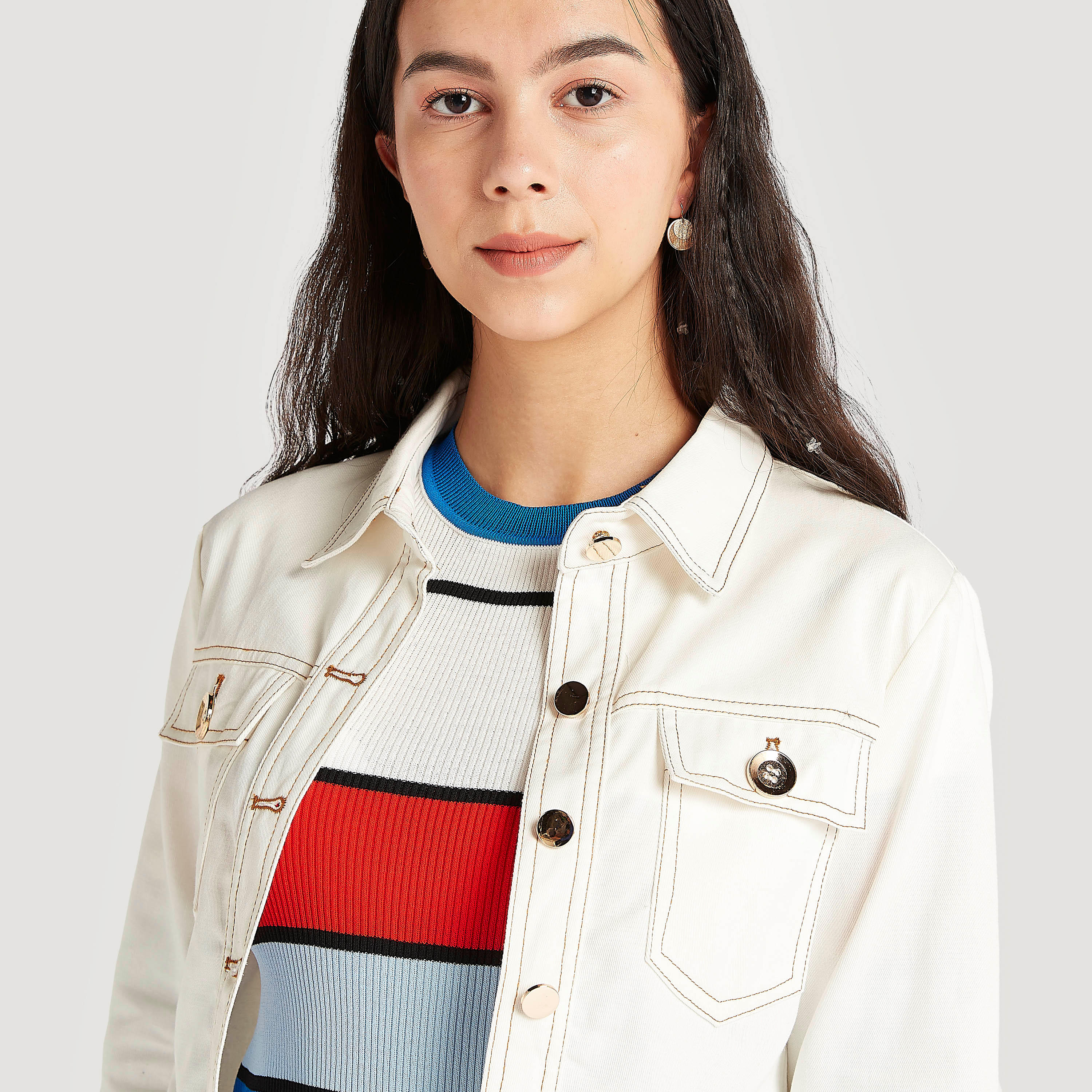 2Xtremz Solid Button Up Jacket with Long Sleeves and Flap Pockets-women-winterwear-coatsandjackets-jackets-image-3