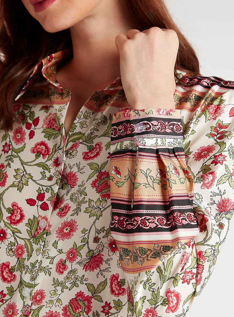 فستان ميدي إيه لاين بأكمام طويلة وطبعات أزهار-women-clothing-dresses-image-3
