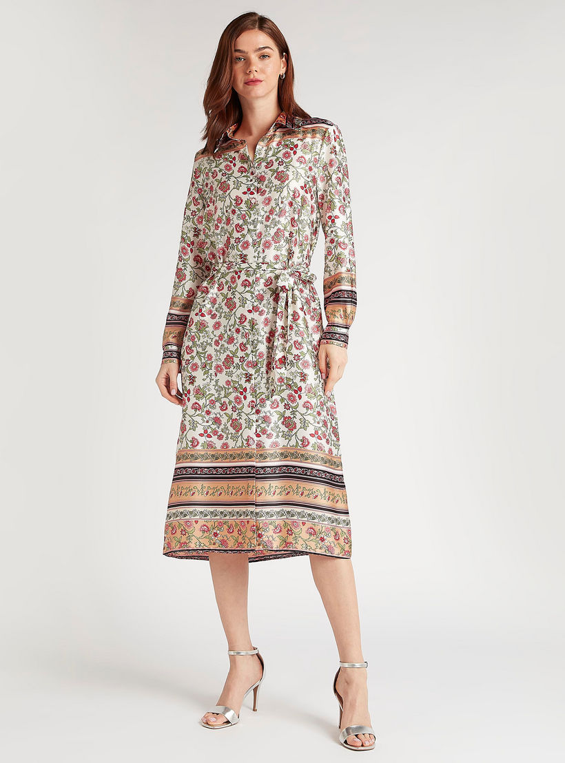 فستان ميدي إيه لاين بأكمام طويلة وطبعات أزهار-women-clothing-dresses-image-6