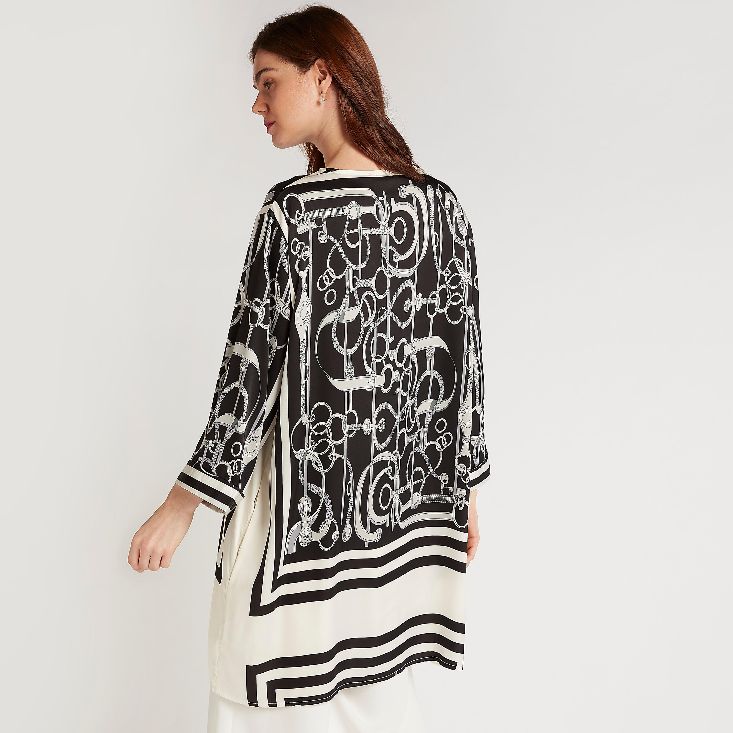 تونيك بطبعات وياقة v وأكمام 3/4 من تو إكستريمز-women-clothing-shirtsandblouses-blouses-image-4
