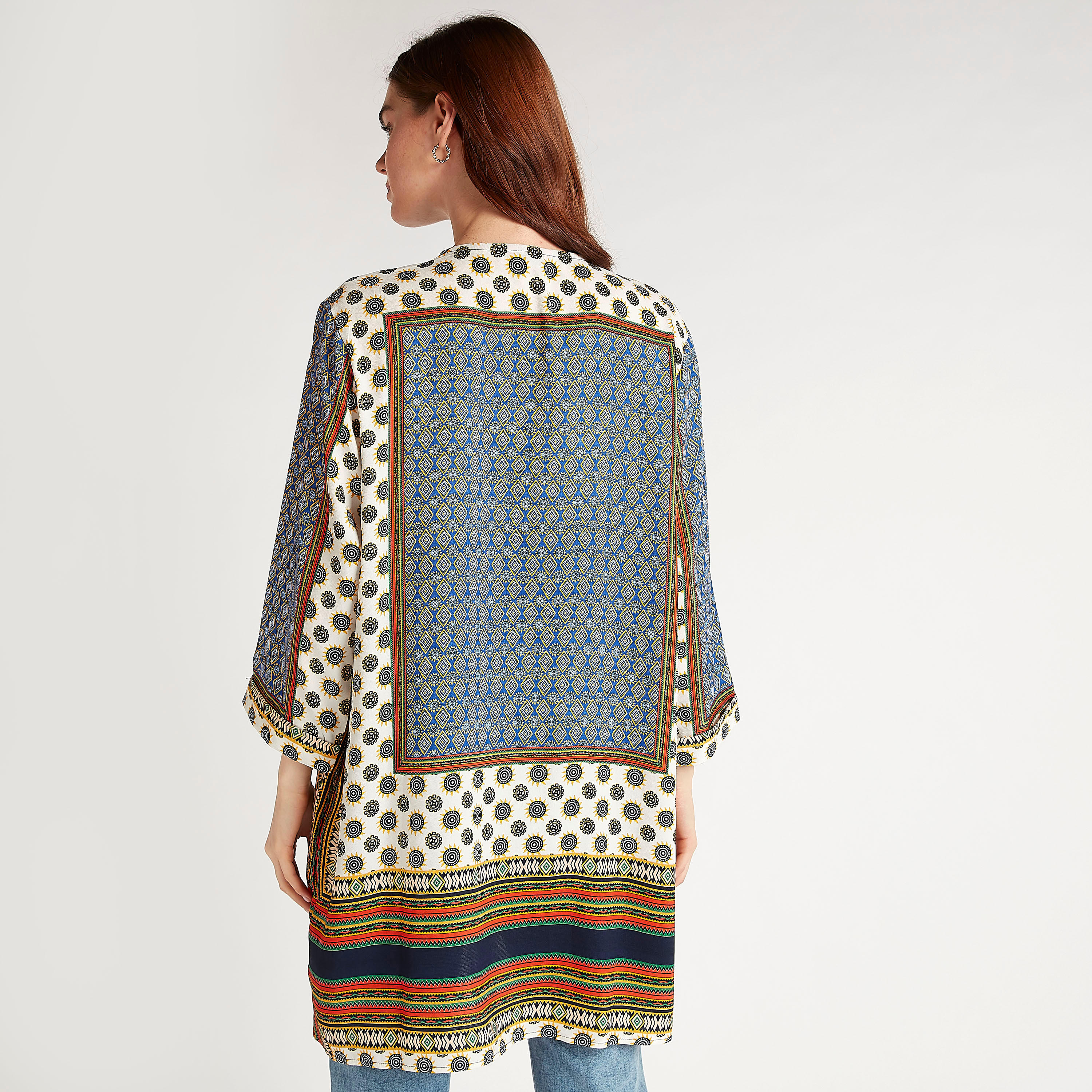 تونيك بطبعات وياقة v وأكمام طويلة من تو إكستريمز-women-clothing-shirtsandblouses-blouses-image-4