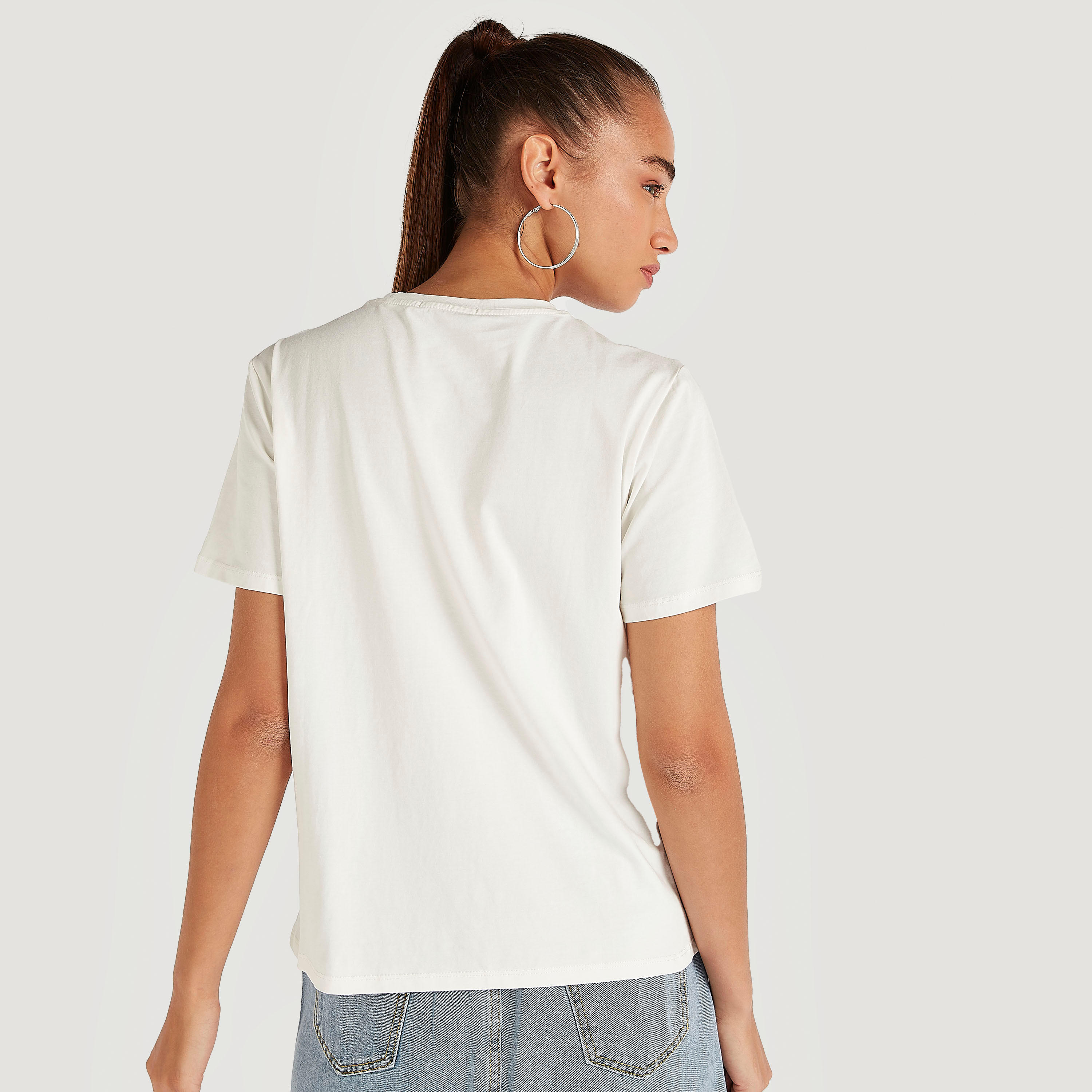 2Xtremz Floral Applique T-shirt with Short Sleeves-women-clothing-tshirts-image-4