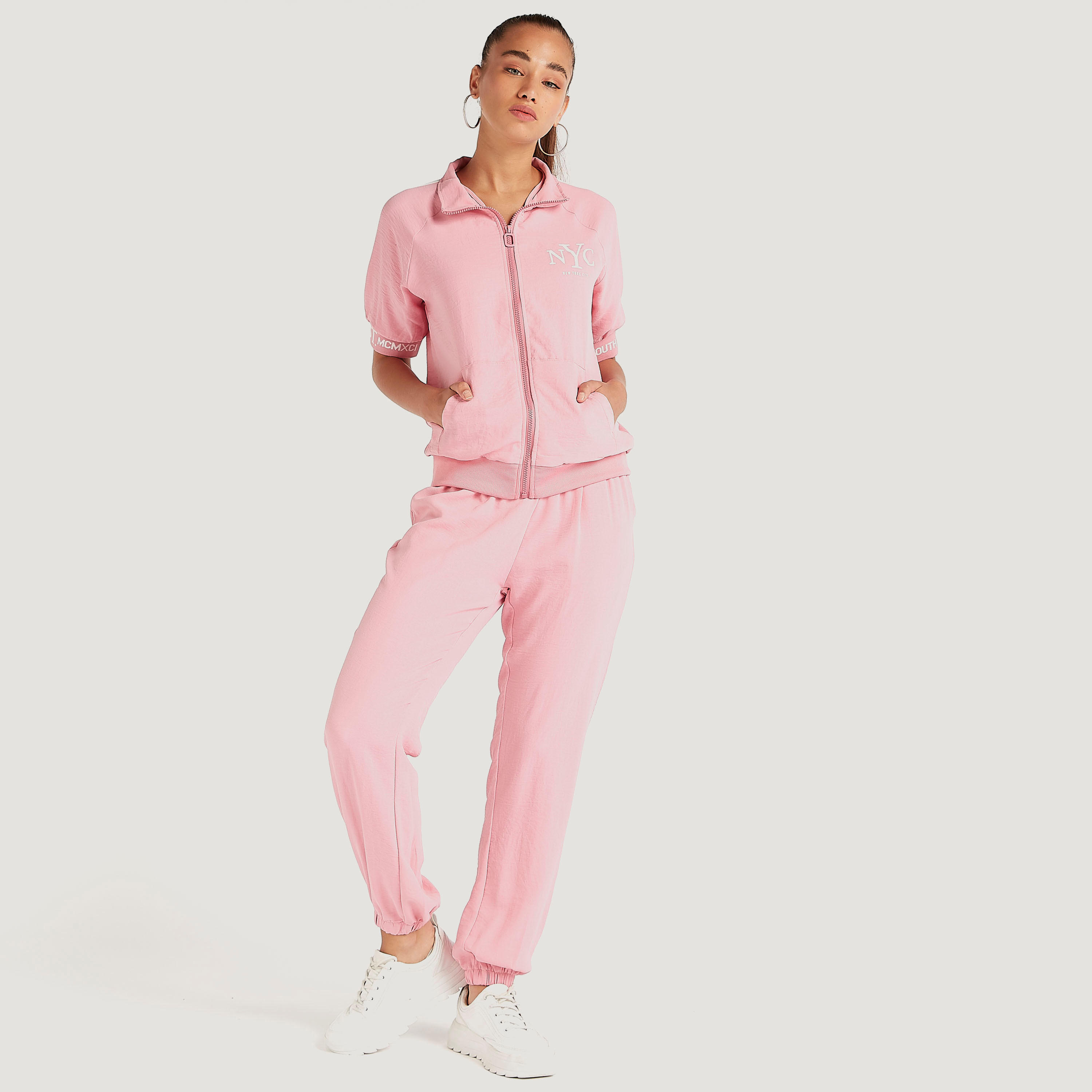 2Xtremz Printed Zip Through Lightweight Jacket with Short Sleeves-women-winterwear-coatsandjackets-jackets-image-2