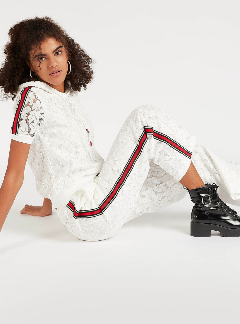 2Xtremz Straight Fit High Rise Lace Trousers with Drawstring Waistband-women-clothing-bottoms-trousers-image-2