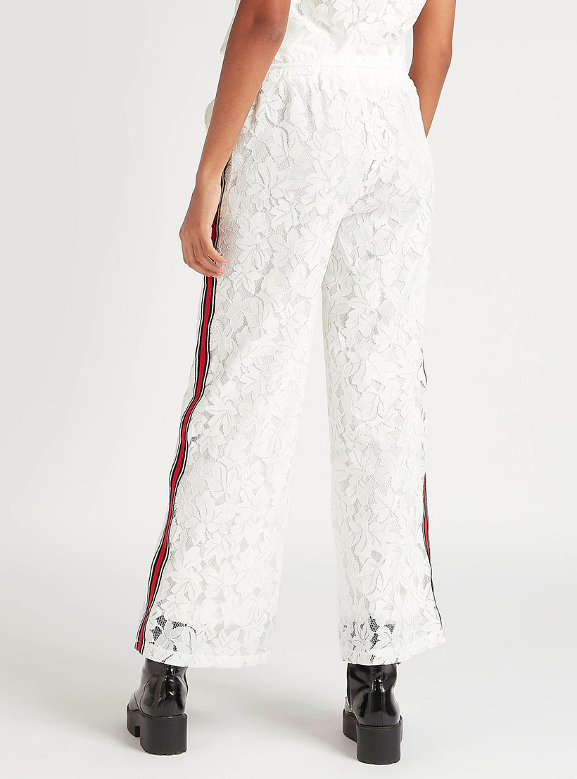 2Xtremz Straight Fit High Rise Lace Trousers with Drawstring Waistband-women-clothing-bottoms-trousers-image-4