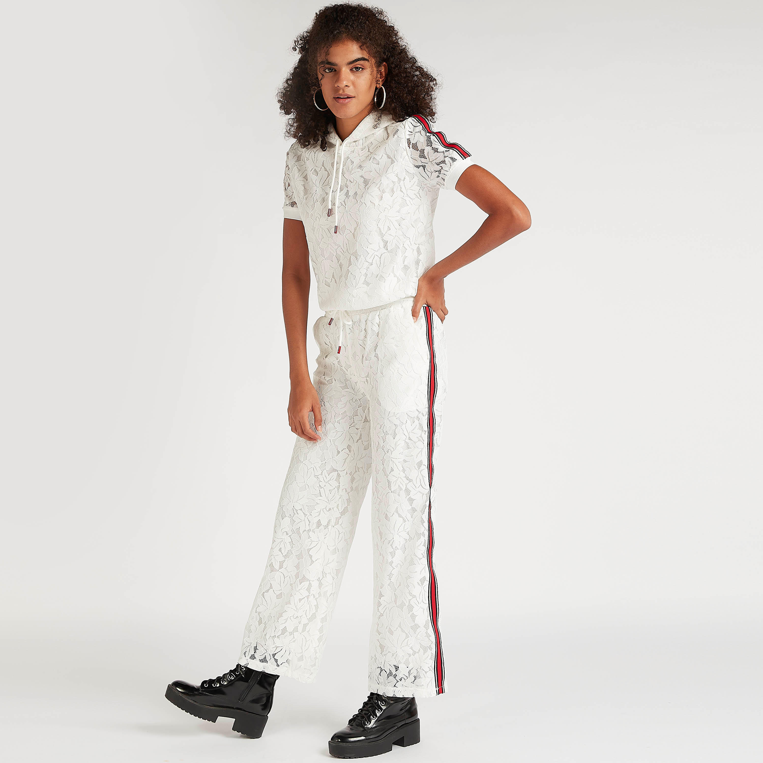 2Xtremz Straight Fit High Rise Lace Trousers with Drawstring Waistband-women-clothing-bottoms-trousers-image-5