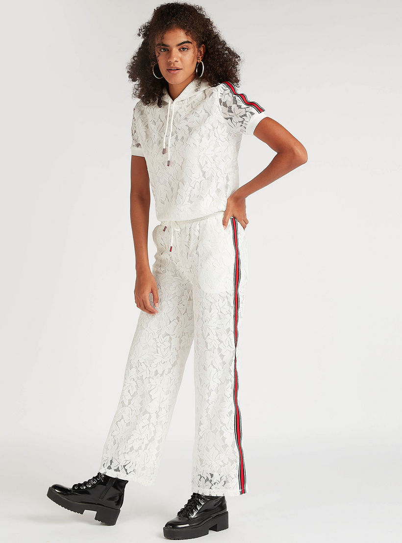 2Xtremz Straight Fit High Rise Lace Trousers with Drawstring Waistband-women-clothing-bottoms-trousers-image-5