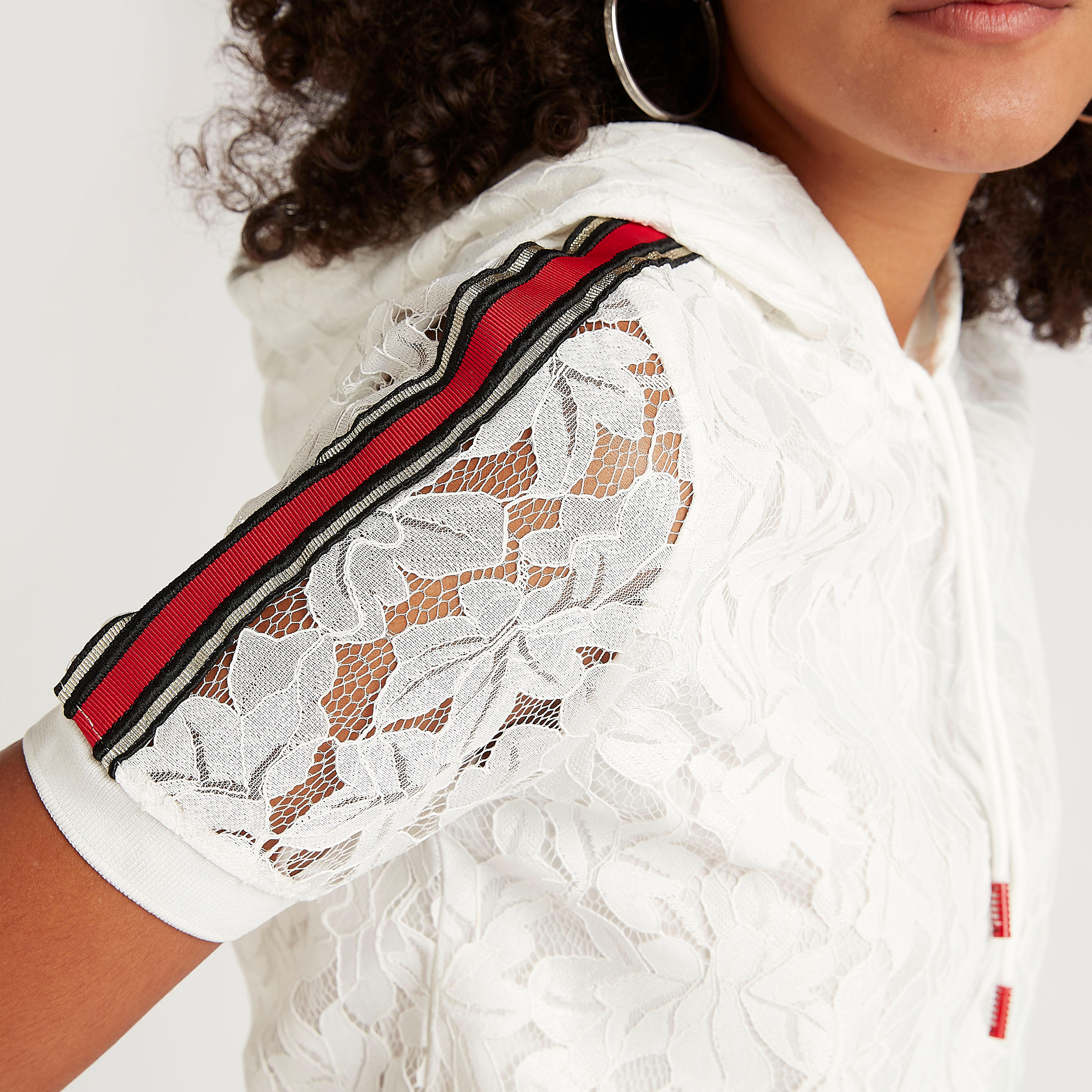 2Xtremz Floral Embroidered Lace Top with Short Sleeves and Hood-women-clothing-shirtsandblouses-blouses-image-3