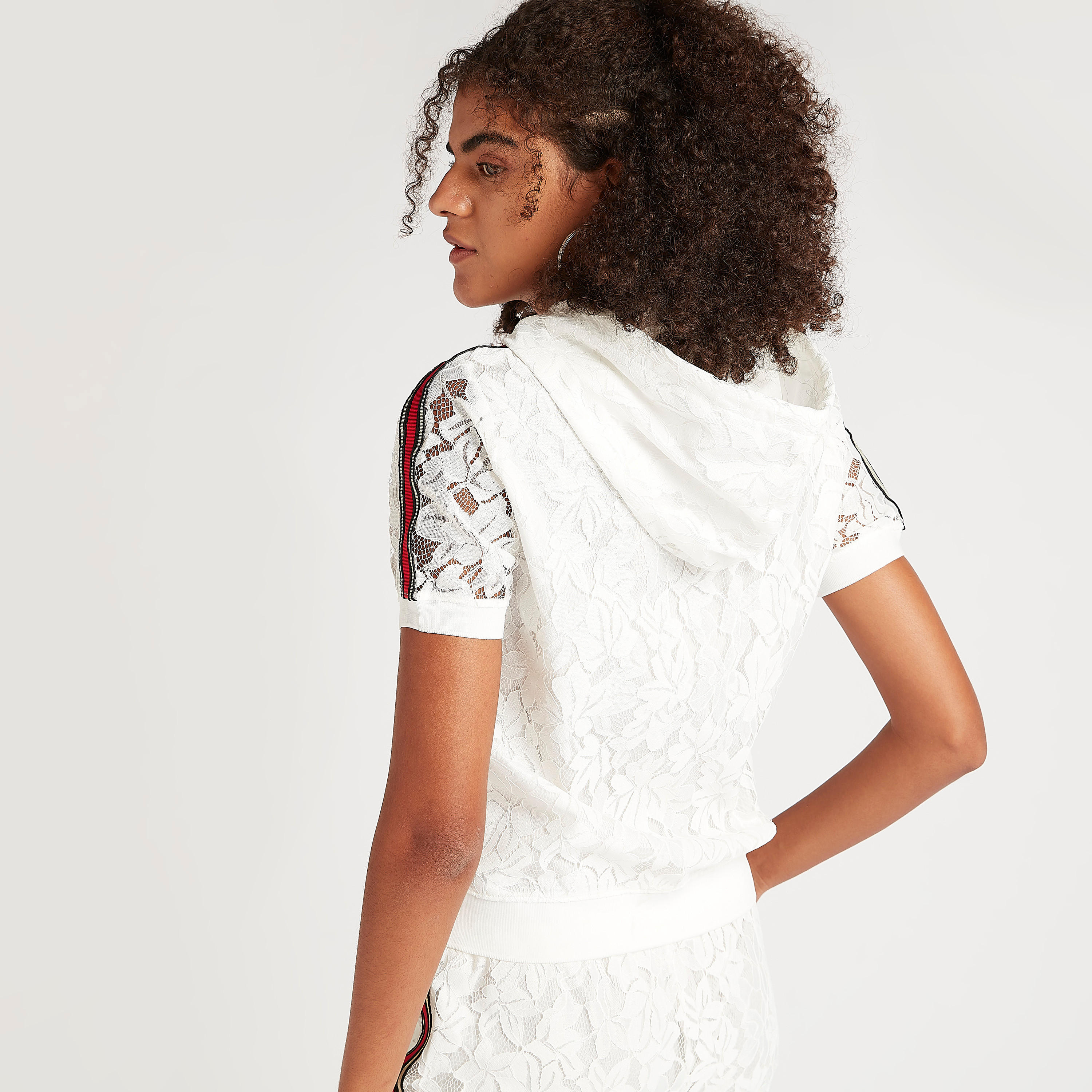 2Xtremz Floral Embroidered Lace Top with Short Sleeves and Hood-women-clothing-shirtsandblouses-blouses-image-4