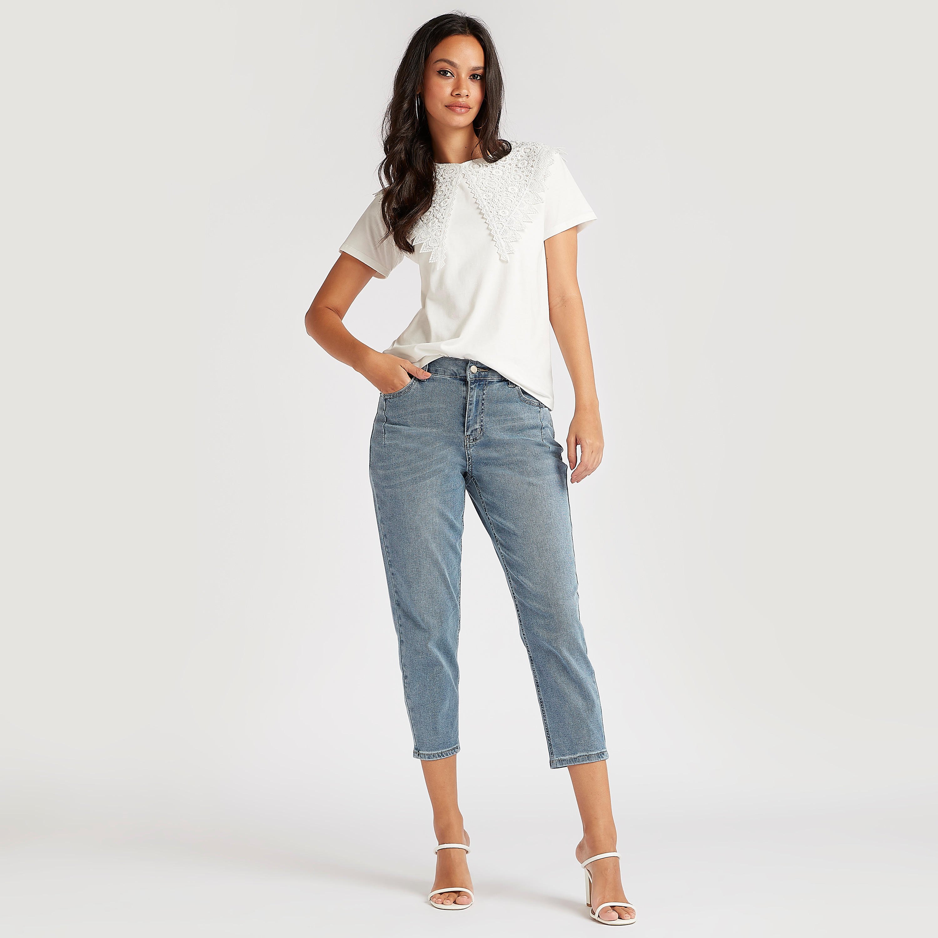 2Xtremz Lace Top with Crew Neck and Short Sleeves-women-clothing-shirtsandblouses-blouses-image-2