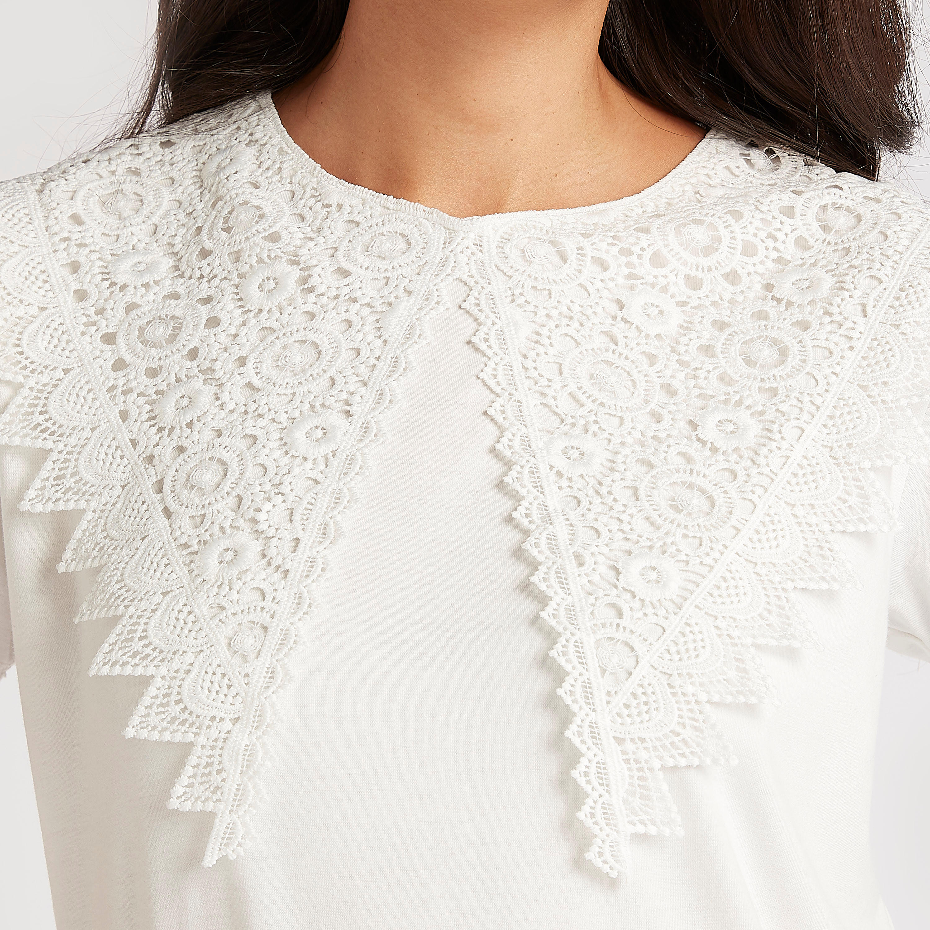 2Xtremz Lace Top with Crew Neck and Short Sleeves-women-clothing-shirtsandblouses-blouses-image-3