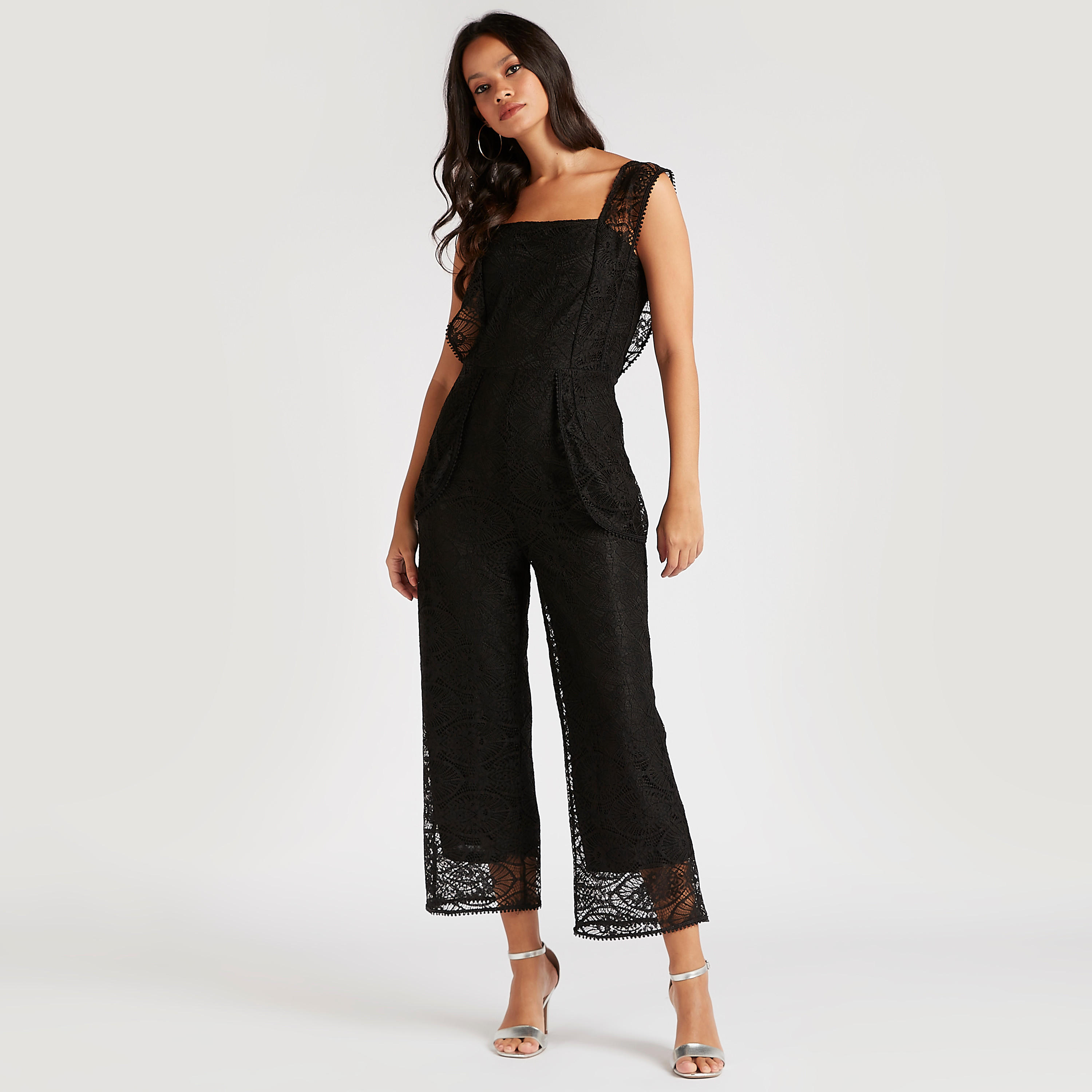 جمبسوت دانتيل طويل دون أكمام من توإكستريمز-women-clothing-jumpsuits-image-1