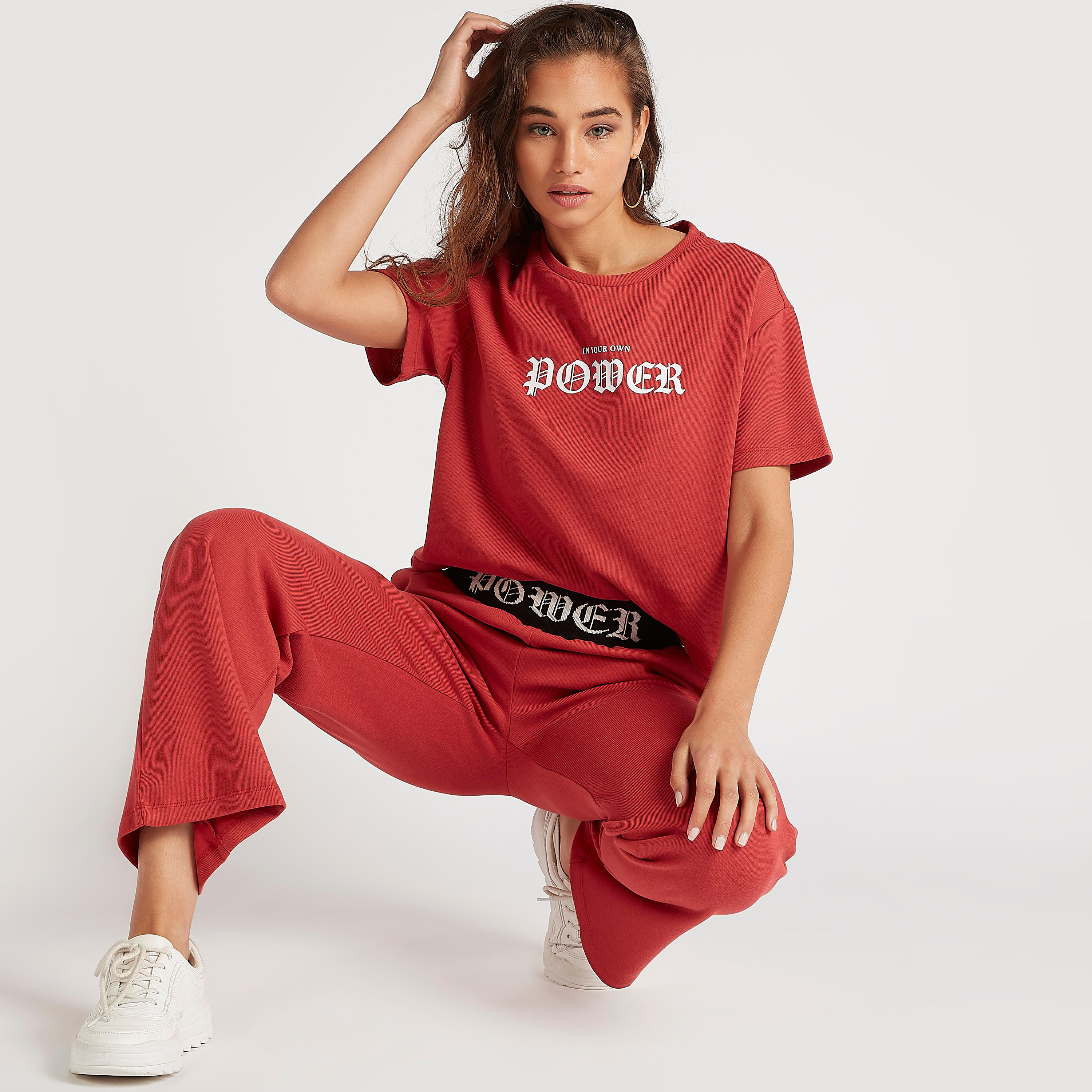 2Xtremz Solid Mid-Rise Track Pants with Printed Waistband-women-clothing-bottoms-joggers-image-2