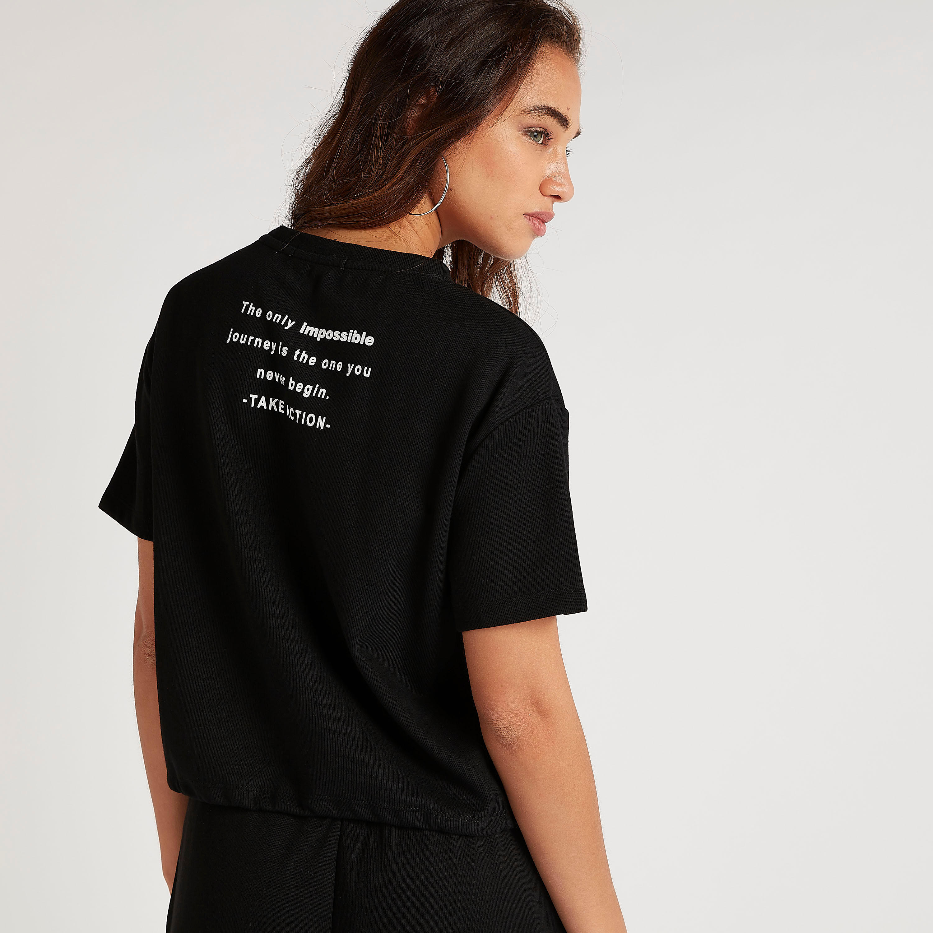 2Xtremz Printed Crew Neck T-shirt with Short Sleeves-women-clothing-tshirts-image-4