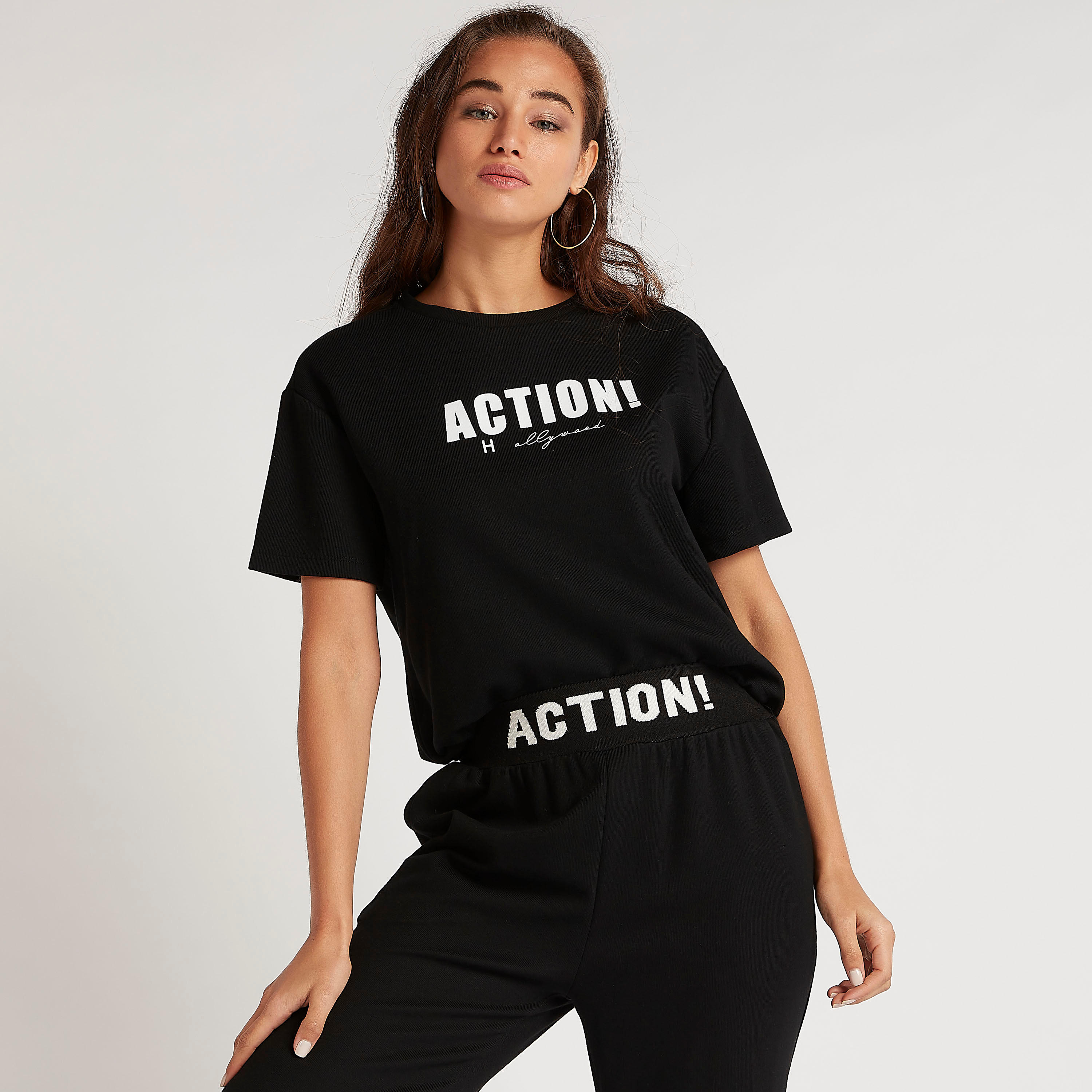 2Xtremz Printed Crew Neck T-shirt with Short Sleeves-women-clothing-tshirts-image-5