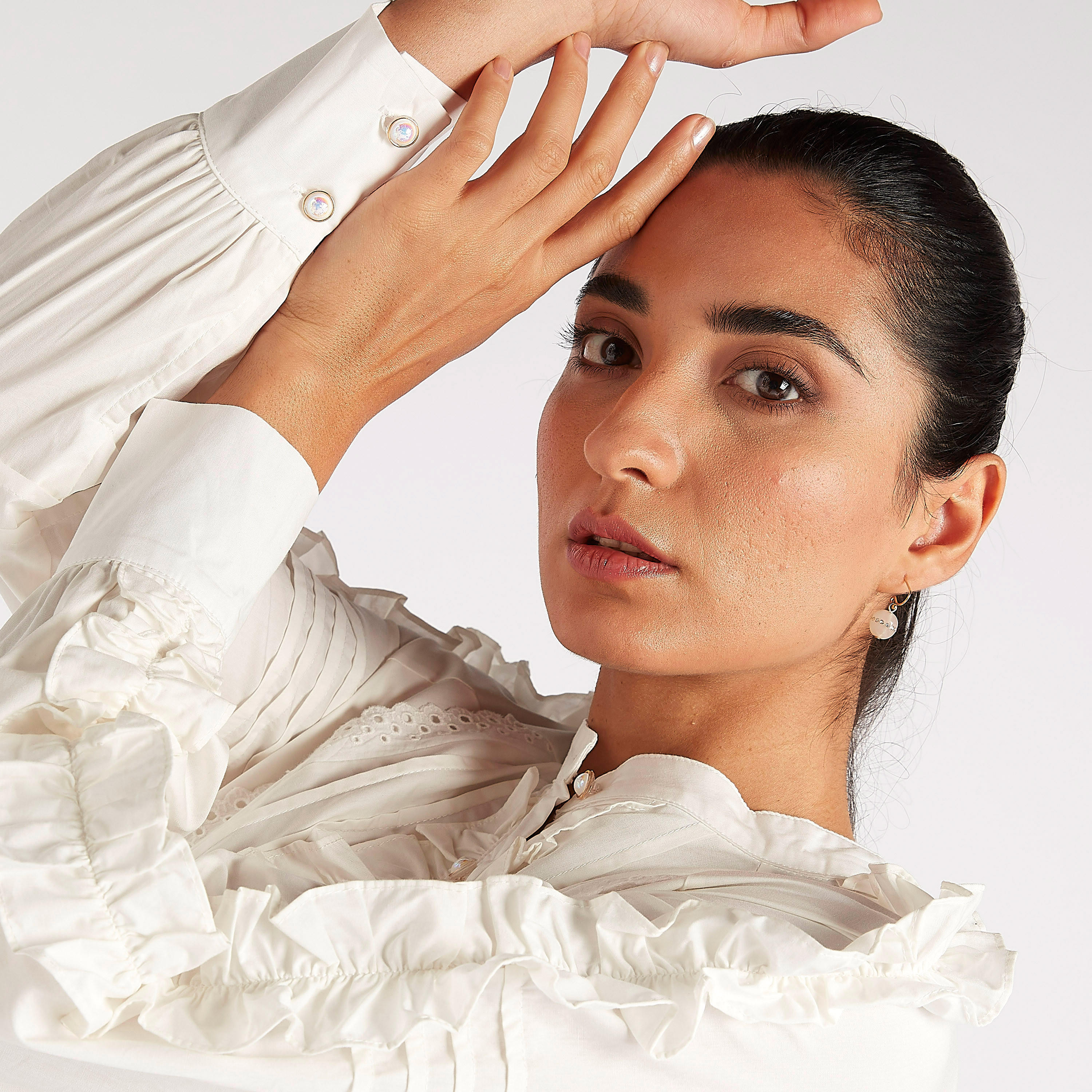 فستان ميدي إيه لاين بطبقات وأكمام طويلة بكشكشة من تو إكستريمز-women-clothing-dresses-image-7