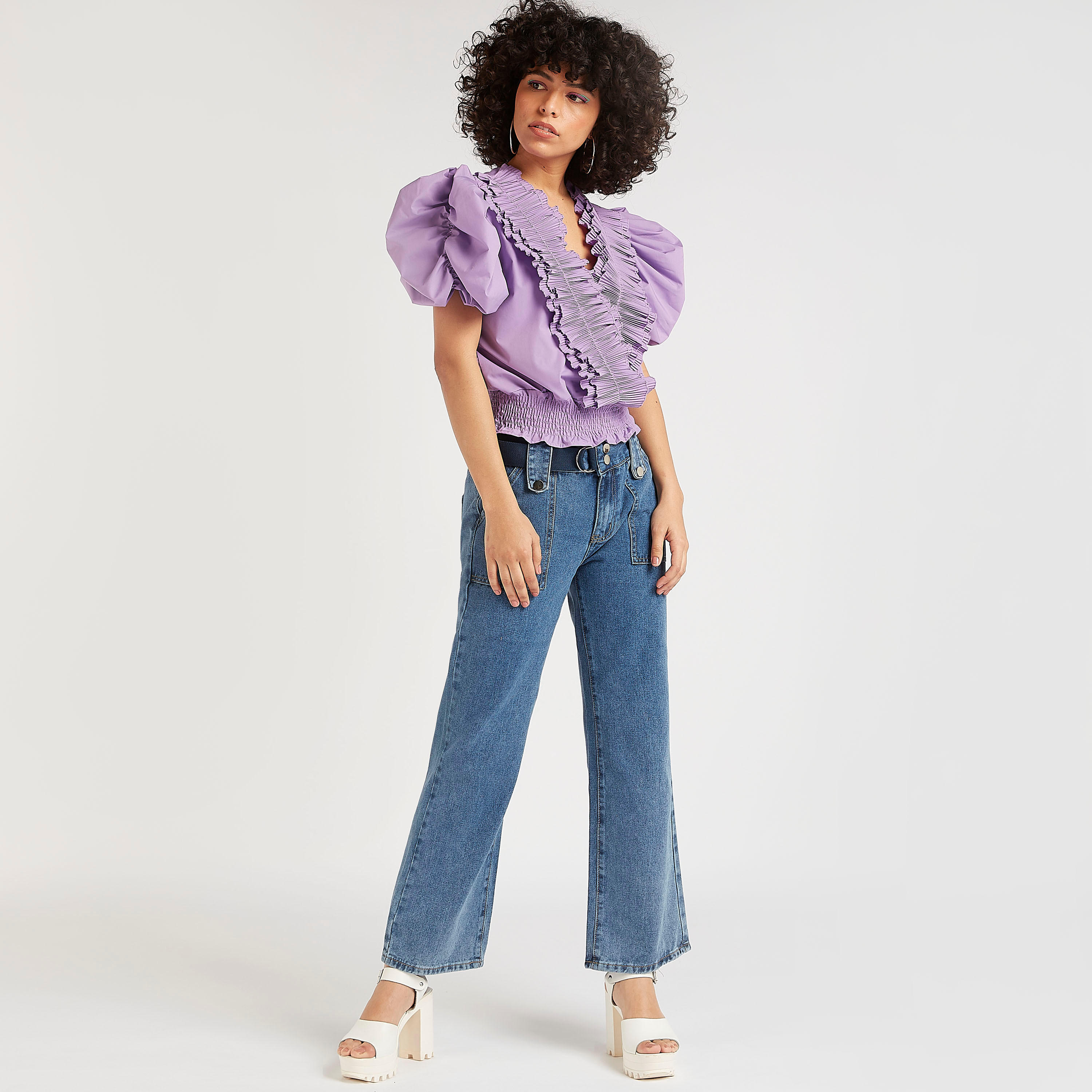 بنطلون دنيم بقصّة مستقيمة وجيوب من توإكستريمز-women-clothing-bottoms-jeans-image-2