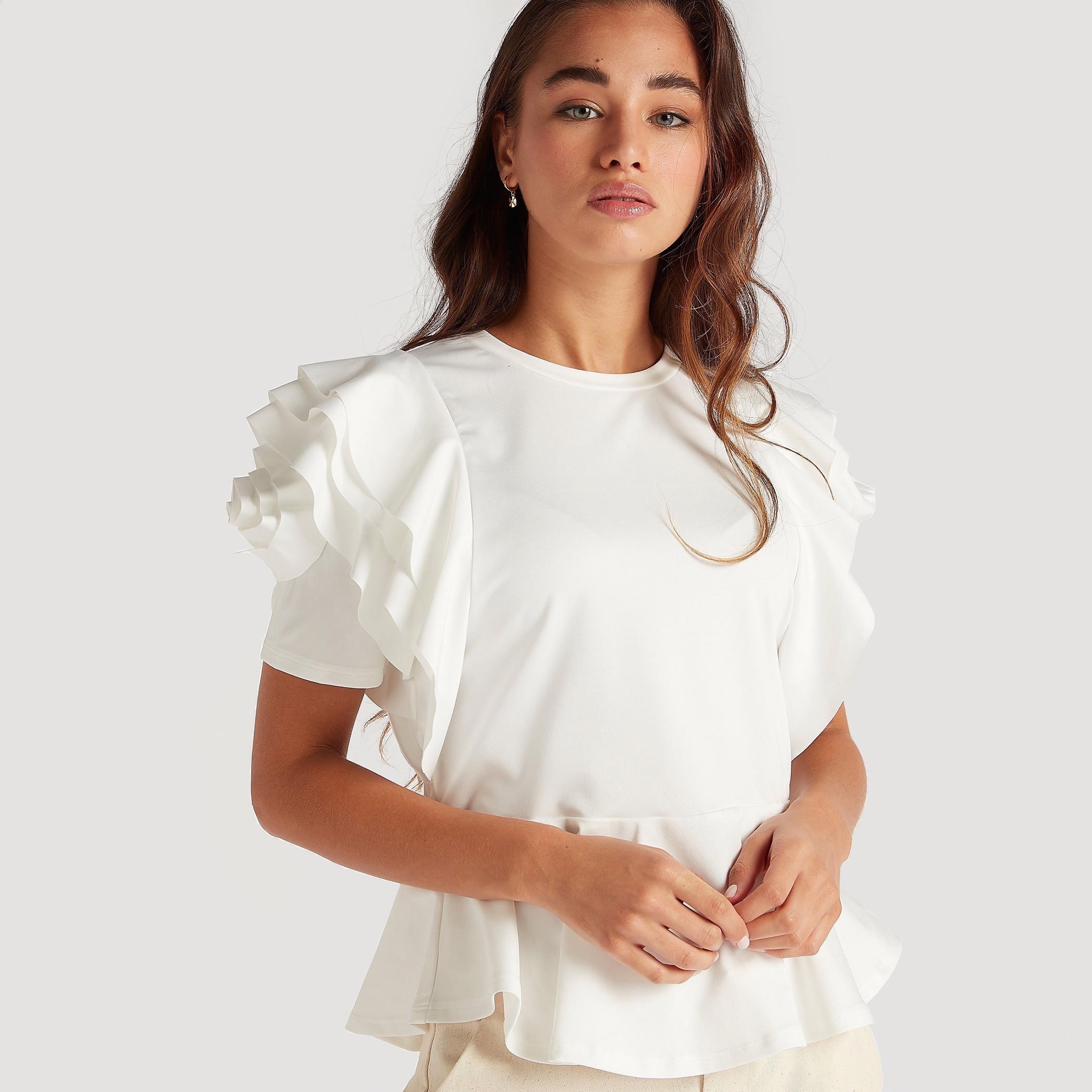 بلوزة سادة بكشكشة وتفاصيل كشكش من الخصر من تو إكستريمز-women-clothing-shirtsandblouses-blouses-image-6