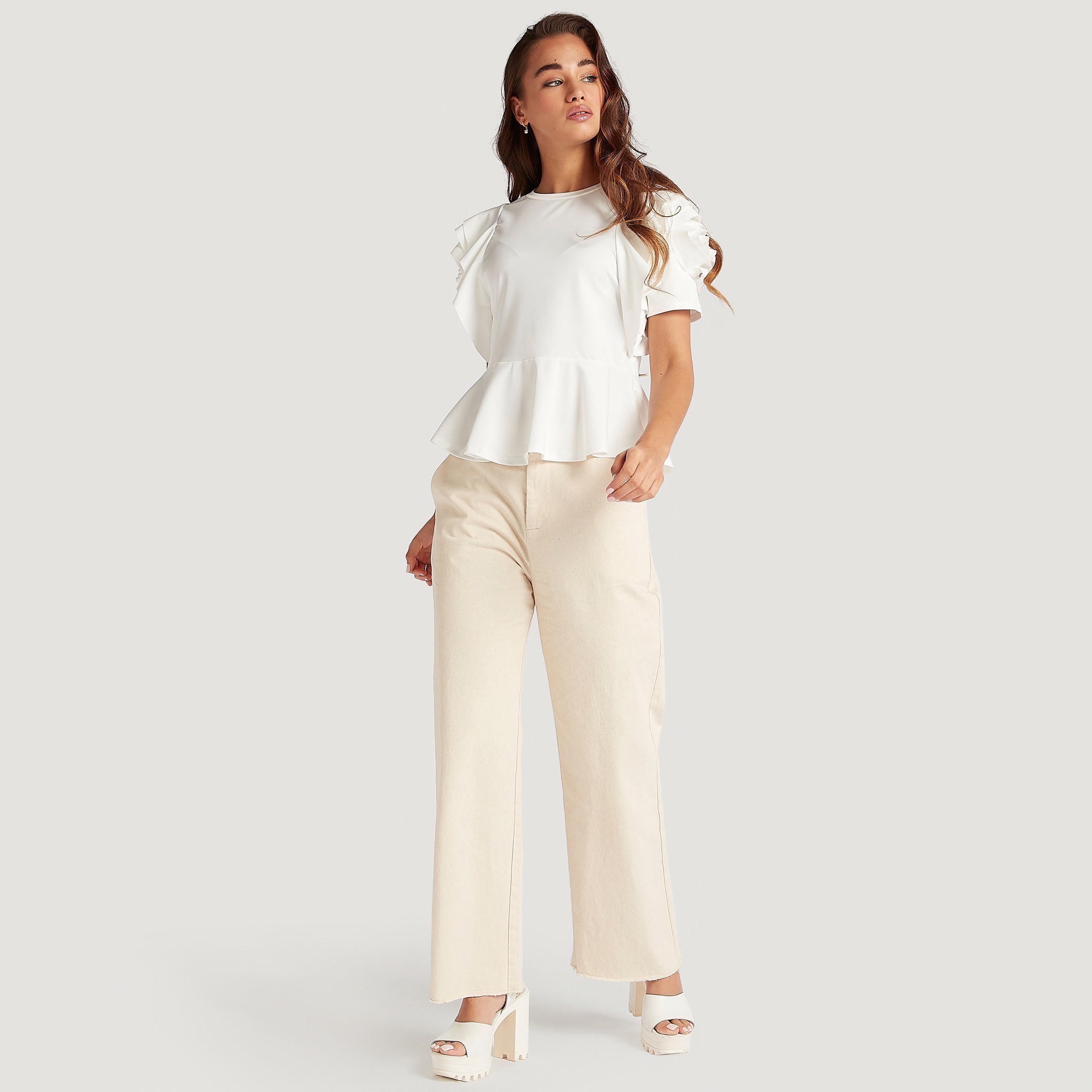 بلوزة سادة بكشكشة وتفاصيل كشكش من الخصر من تو إكستريمز-women-clothing-shirtsandblouses-blouses-image-5