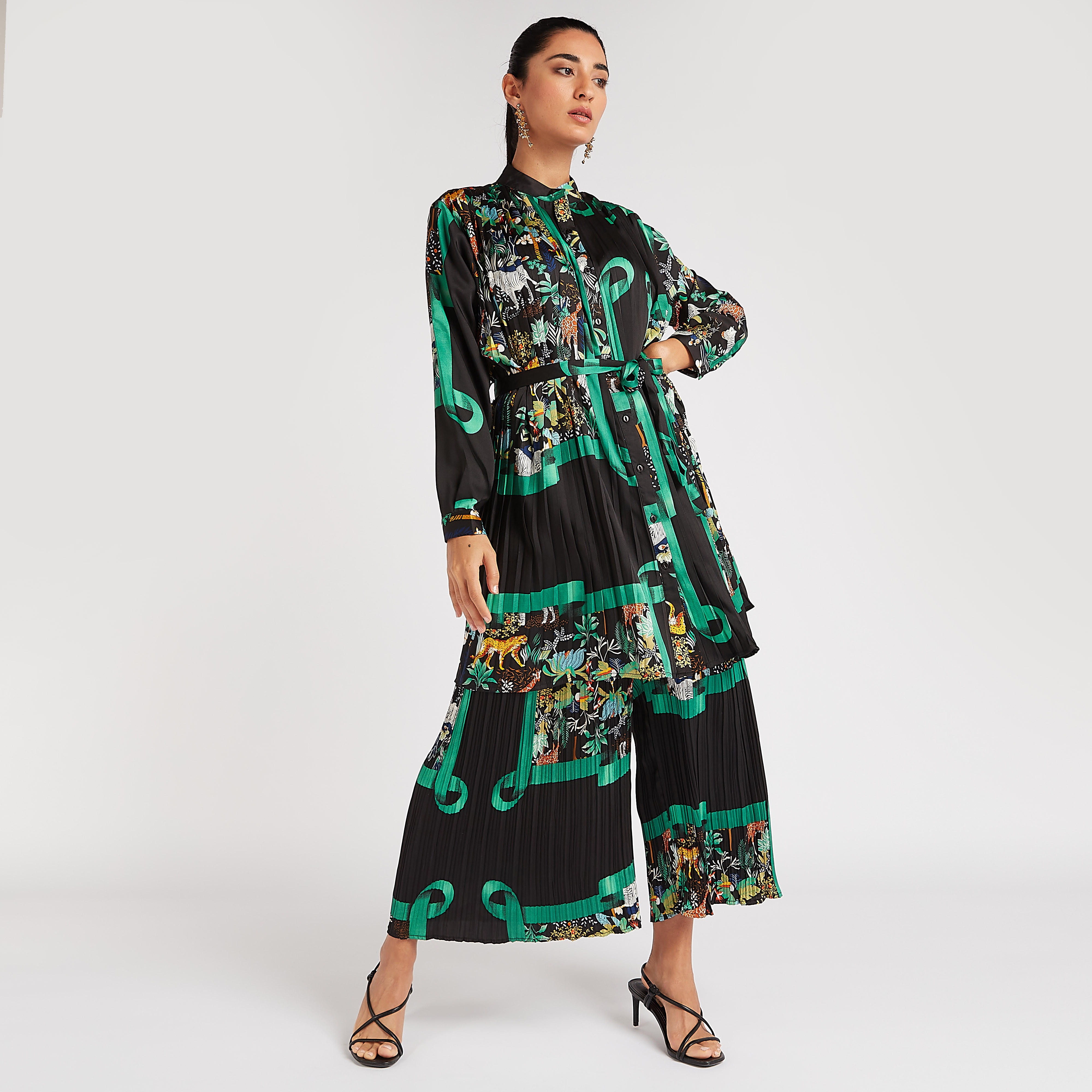 تونيك بطبعات وثنايا وياقة ماندارين من تو إكستريمز-women-clothing-shirtsandblouses-blouses-image-8