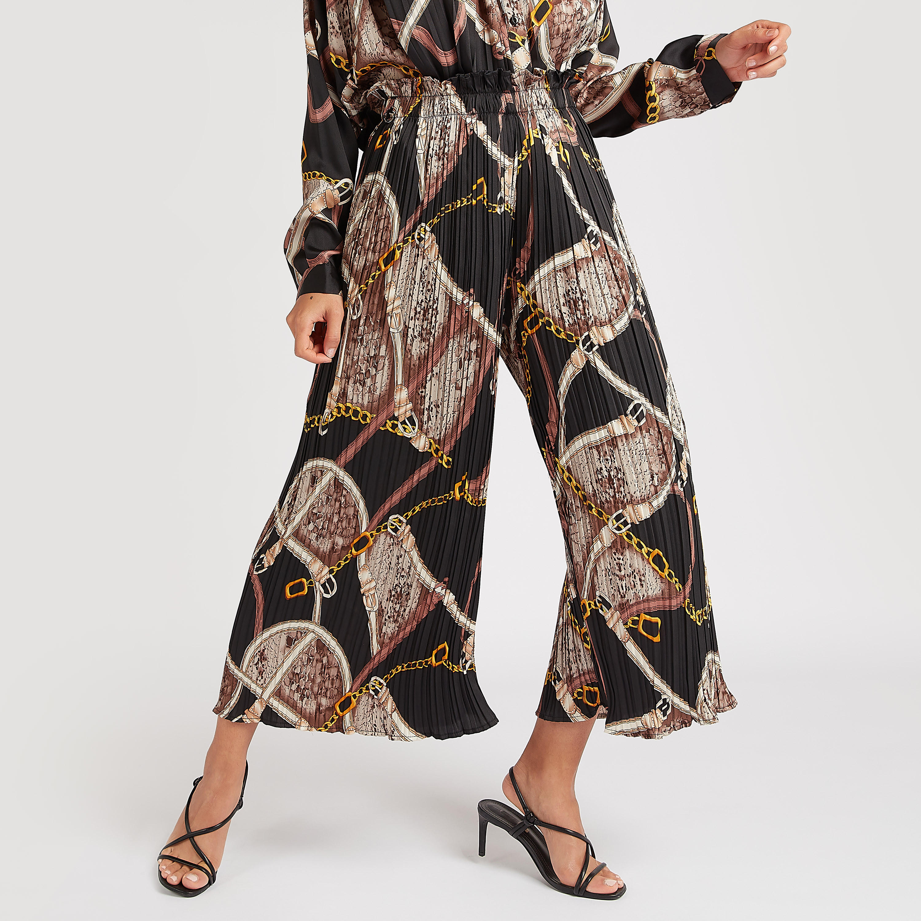 بنطلون بالازو بخصر مطاطي وطبعات من تو إكستريمز-women-clothing-bottoms-trousers-image-1
